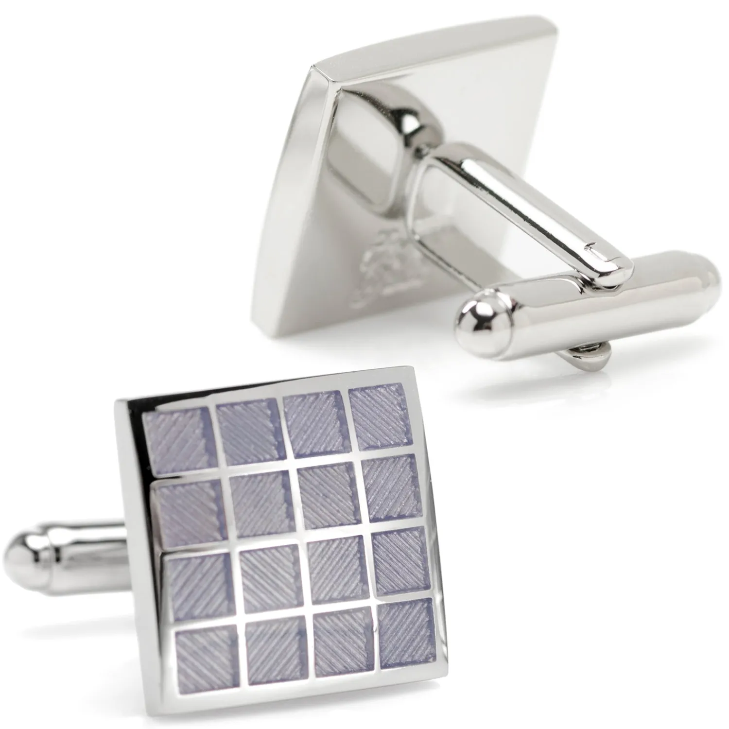 Shop Periwinkle Checker Square Cufflinks Luxury Cufflinks | Hobbies & Interests Cufflinks