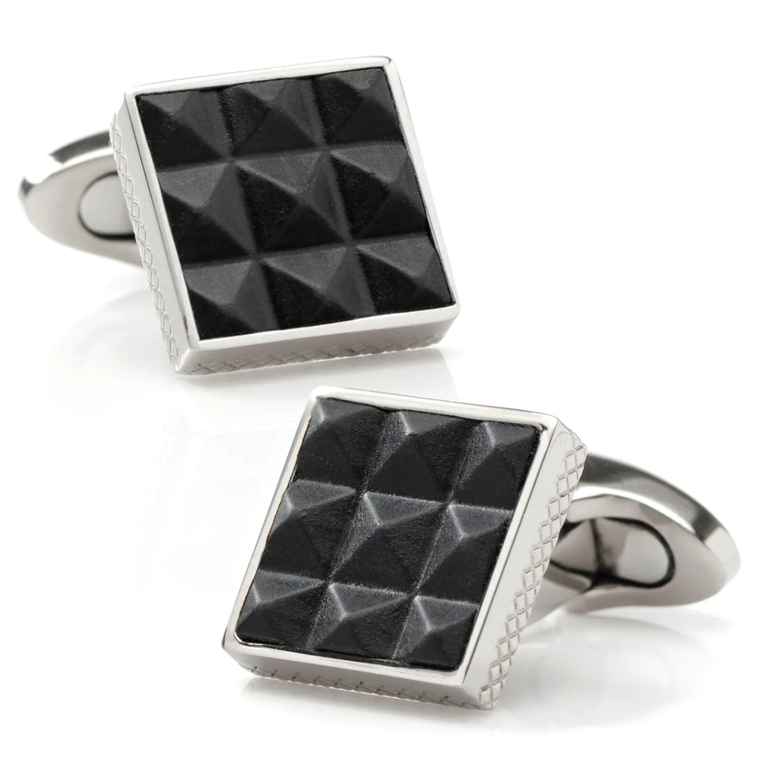 Outlet Pyramids Leather and Titanium Cufflinks Luxury Cufflinks | Hobbies & Interests Cufflinks