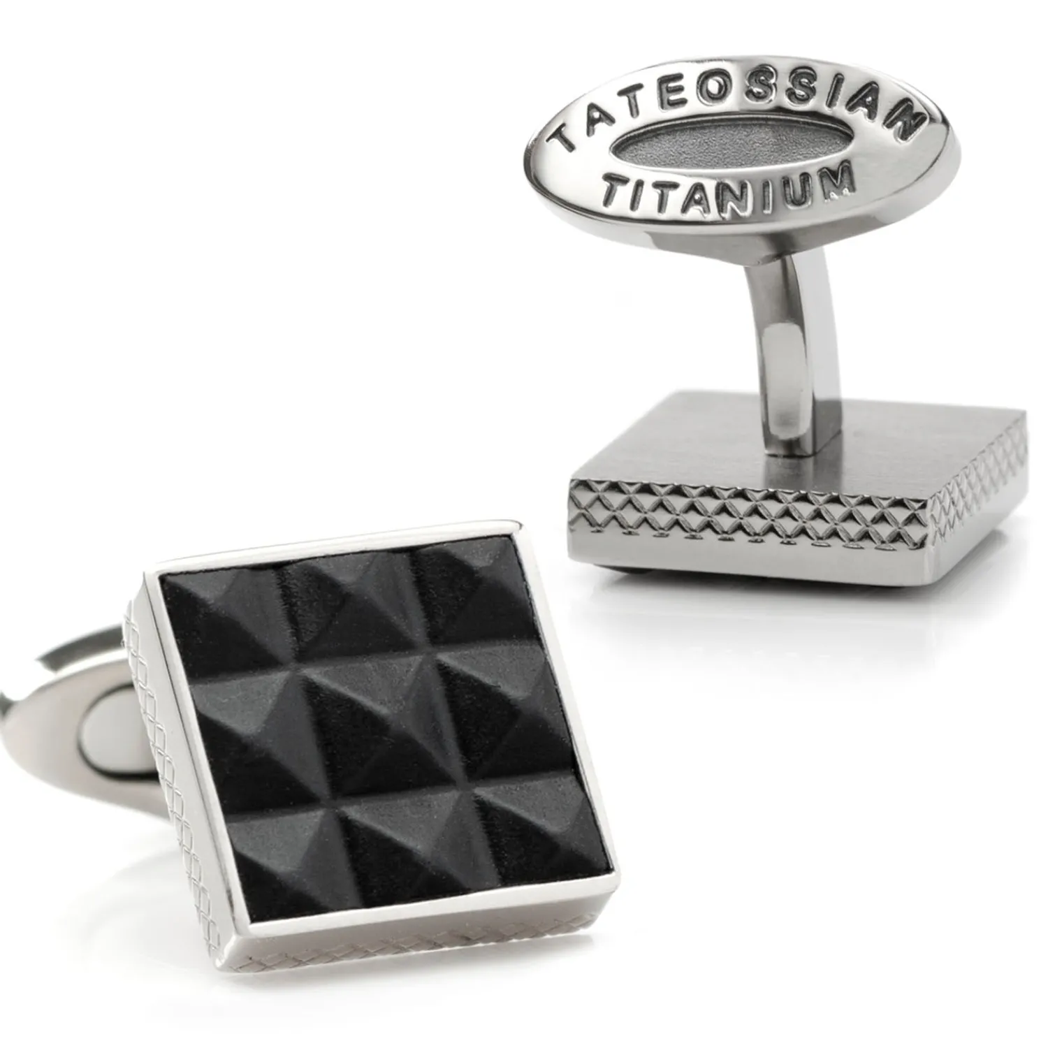 Outlet Pyramids Leather and Titanium Cufflinks Luxury Cufflinks | Hobbies & Interests Cufflinks