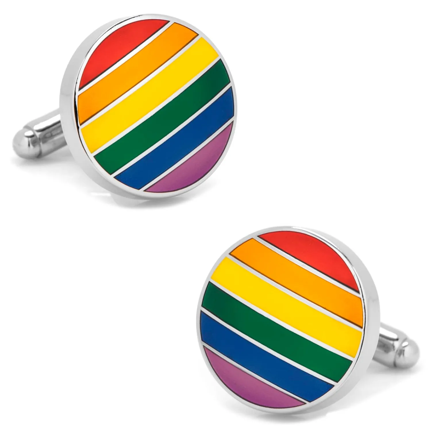 Outlet Rainbow Stripe Cufflinks Luxury Cufflinks | Hobbies & Interests Cufflinks