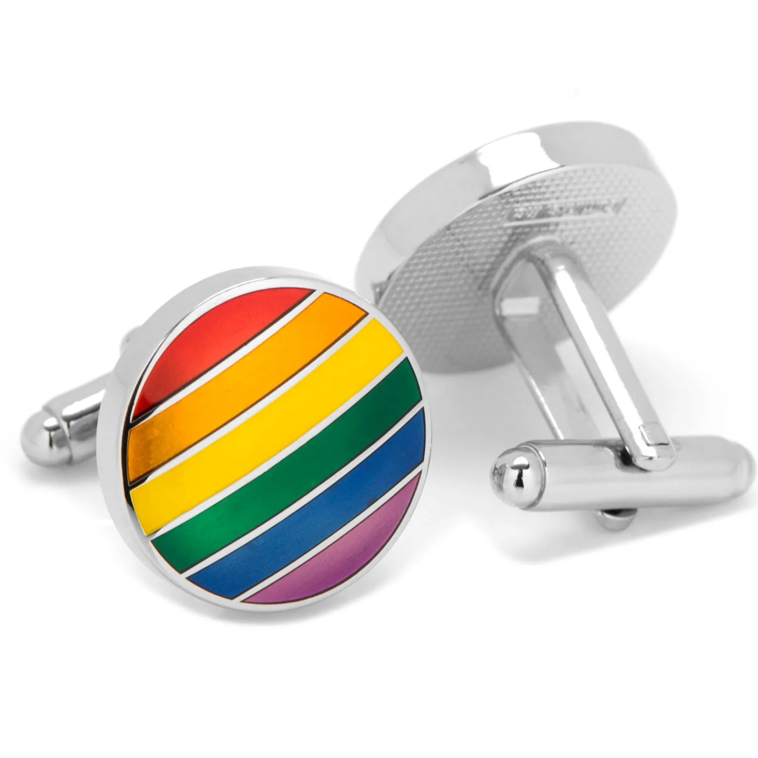 Outlet Rainbow Stripe Cufflinks Luxury Cufflinks | Hobbies & Interests Cufflinks