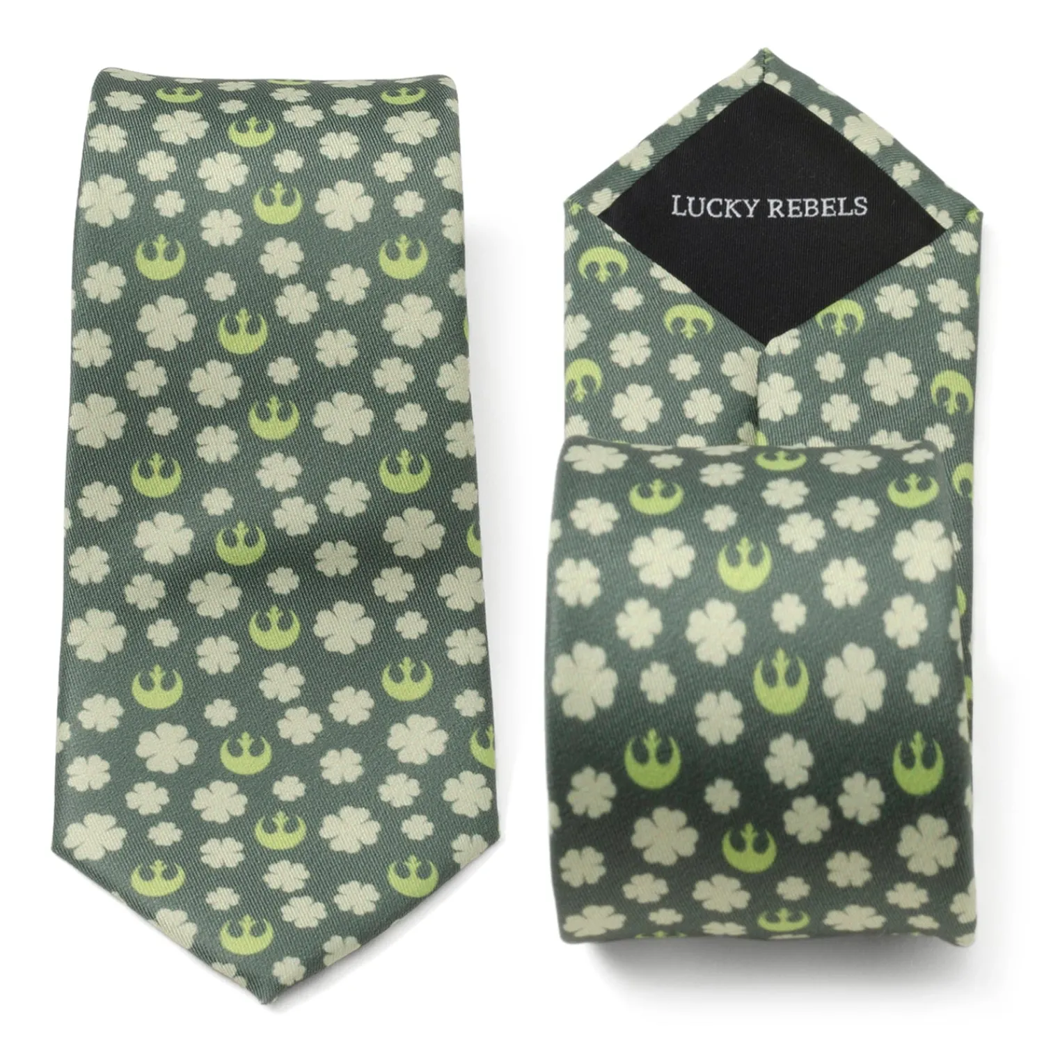 Sale Rebel Shamrock Green Hidden Message Men's Tie Star Wars Ties