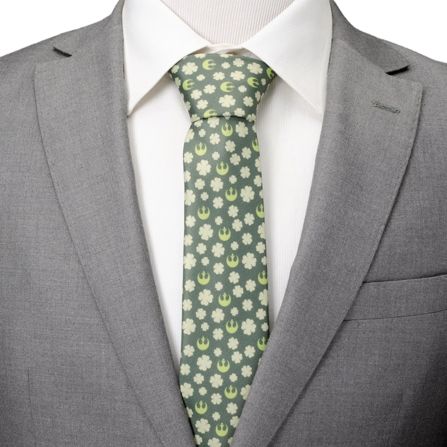 Sale Rebel Shamrock Green Hidden Message Men's Tie Star Wars Ties