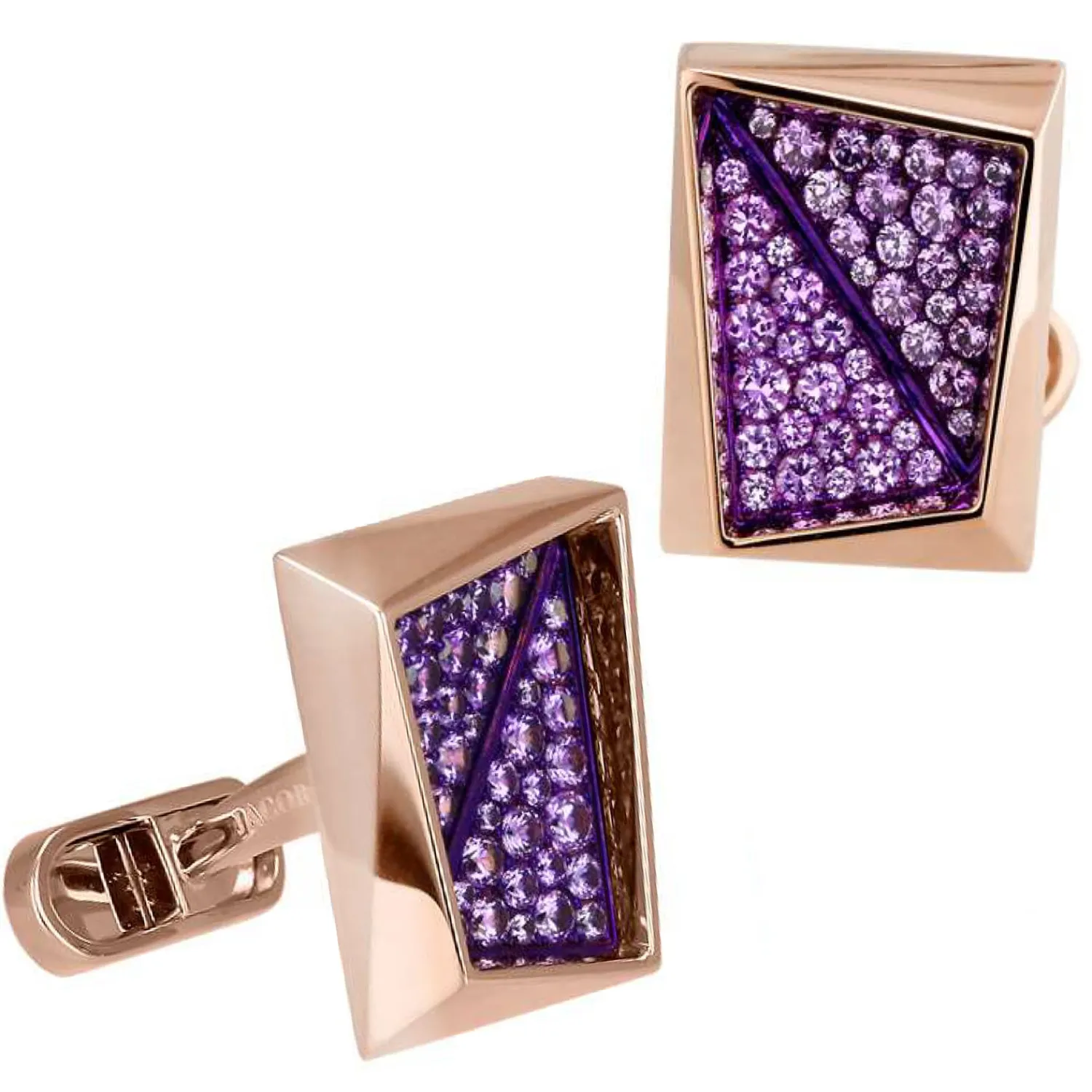 Online Rectangular Cufflinks with Purple Sapphires Luxury Cufflinks | Hobbies & Interests Cufflinks