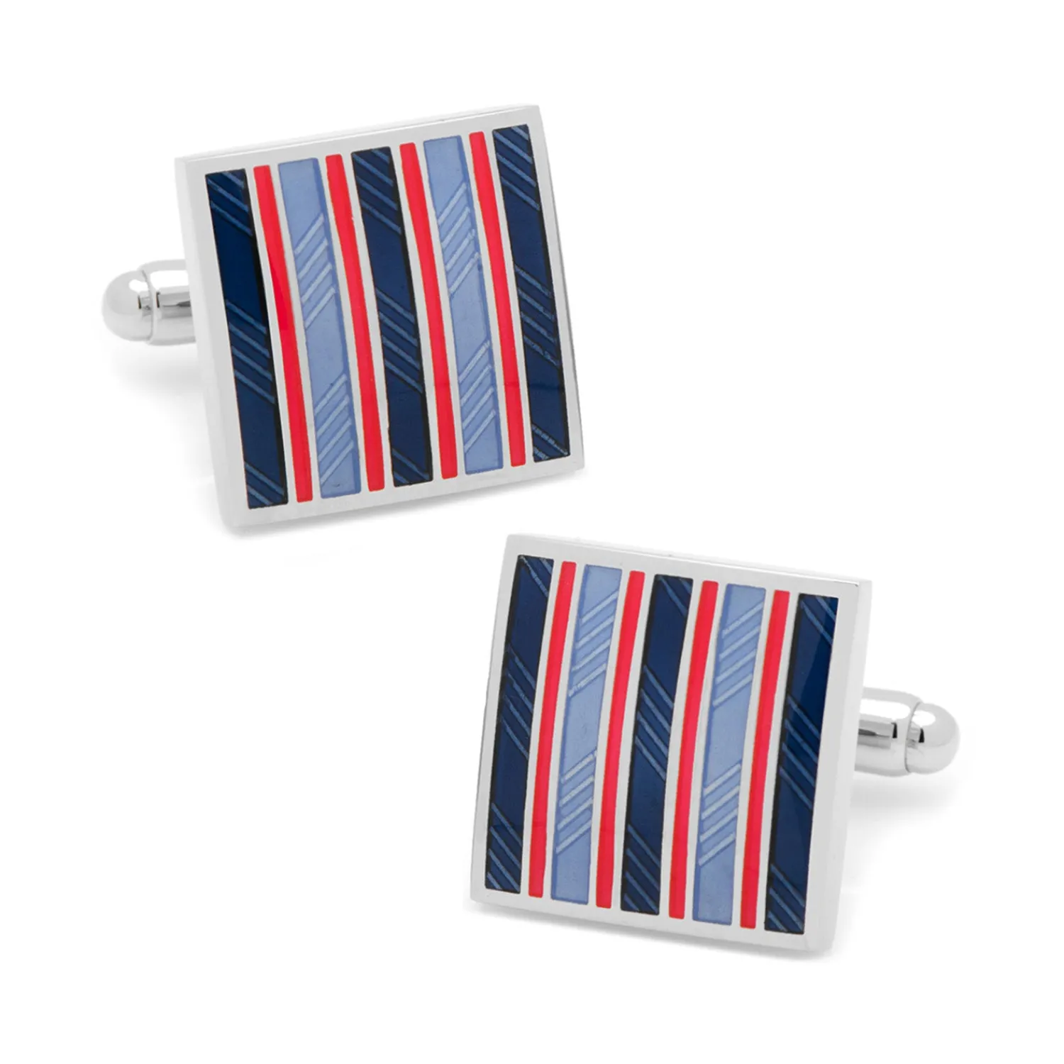 Online Red and Navy Striped Square Cufflinks Luxury Cufflinks | Hobbies & Interests Cufflinks