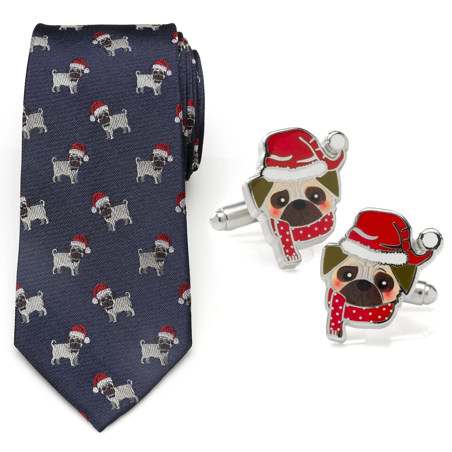 Flash Sale Santa Pug Gift Set Hobbies & Interests Cufflinks