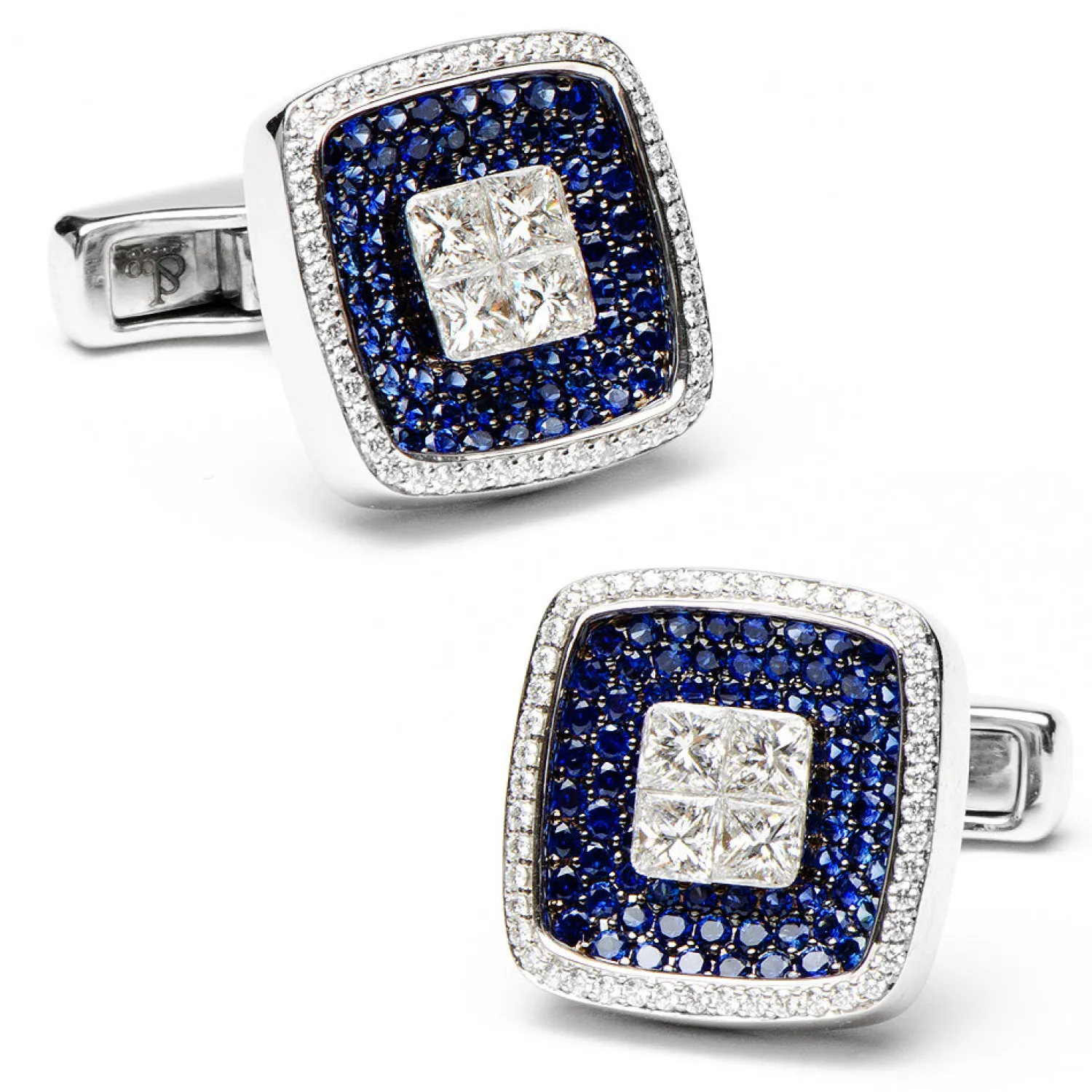 Fashion Sapphires & Diamond Square Cufflinks Luxury Cufflinks | Hobbies & Interests Cufflinks