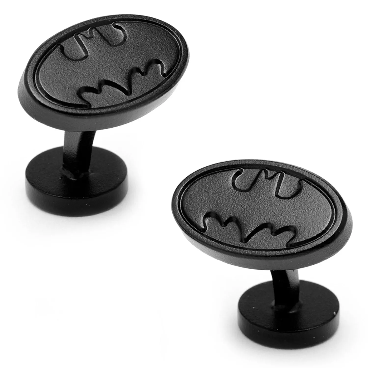 Best Satin Black Batman Logo Cufflinks Luxury Cufflinks | Movies & Characters Cufflinks