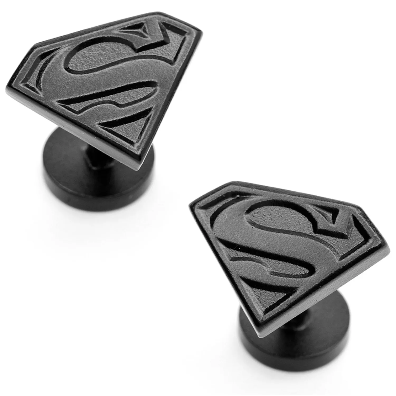 Sale Satin Black Superman Shield Cufflinks Luxury Cufflinks | Movies & Characters Cufflinks