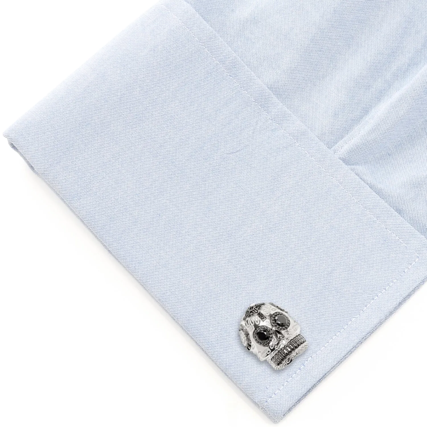 Hot Silver and Black PVD Day of the Dead Skull Cufflinks Luxury Cufflinks | Hobbies & Interests Cufflinks