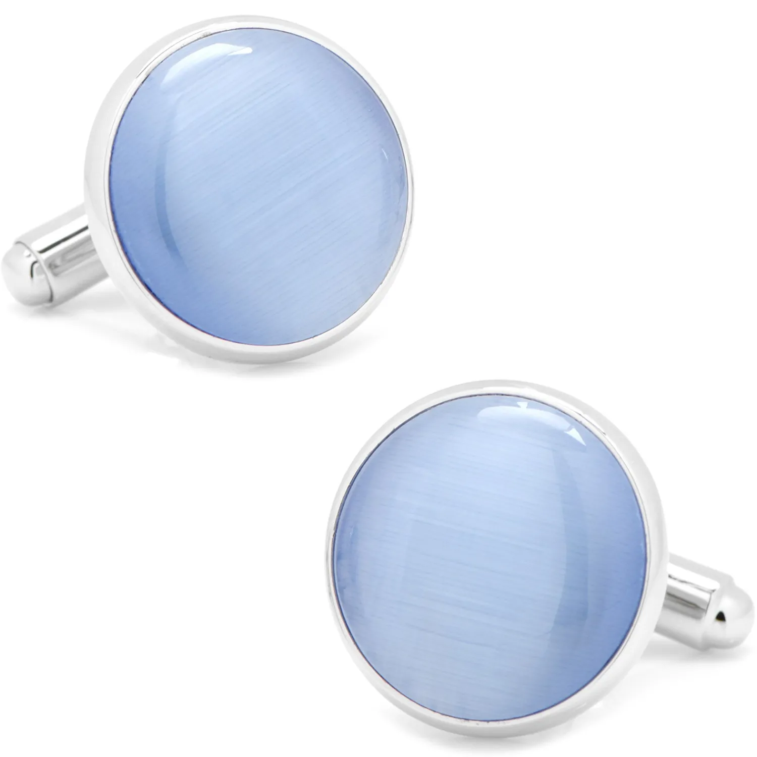 Outlet Silver and Blue Catseye Cufflinks Luxury Cufflinks | Hobbies & Interests Cufflinks