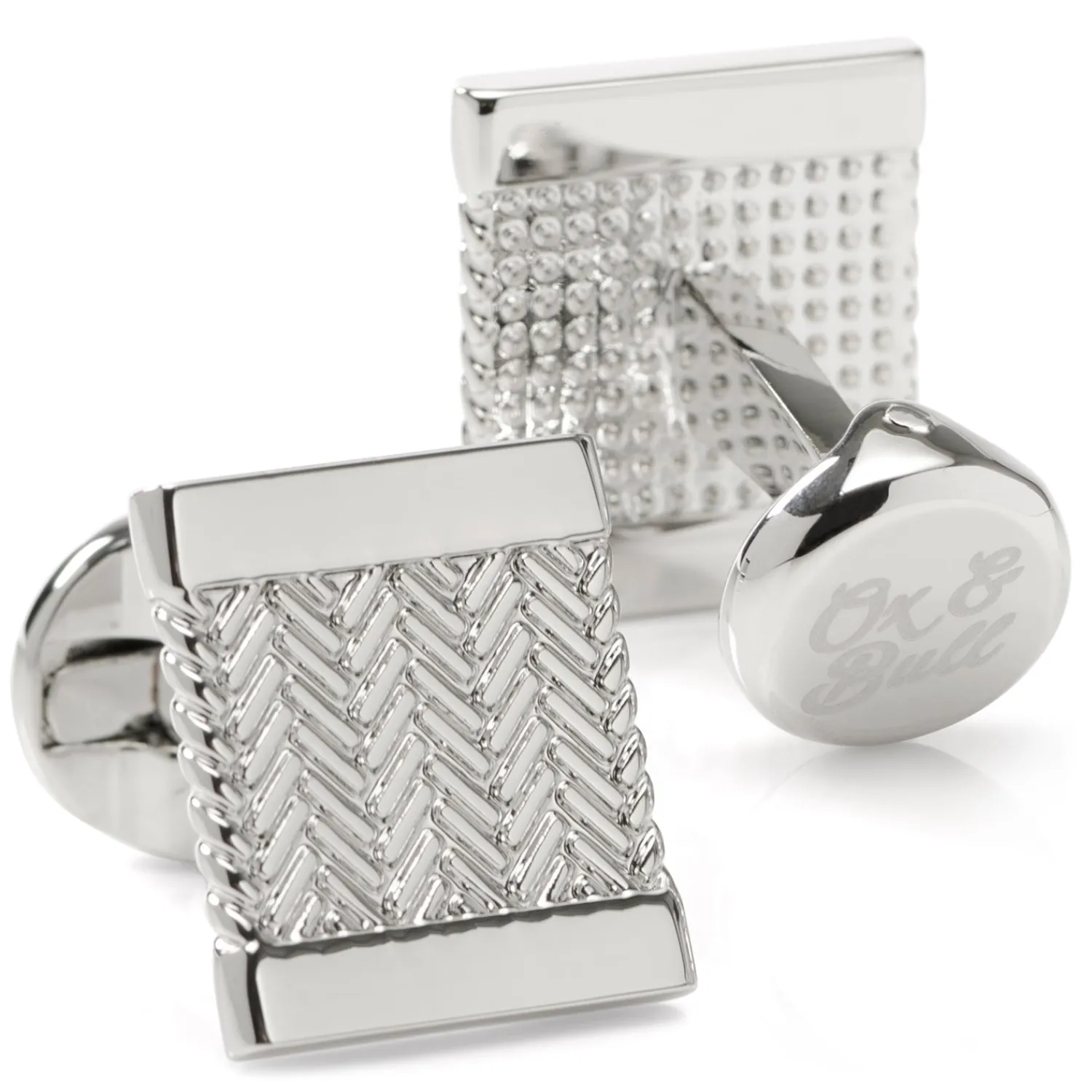 Fashion Silver Herringbone Cufflinks Luxury Cufflinks | Hobbies & Interests Cufflinks