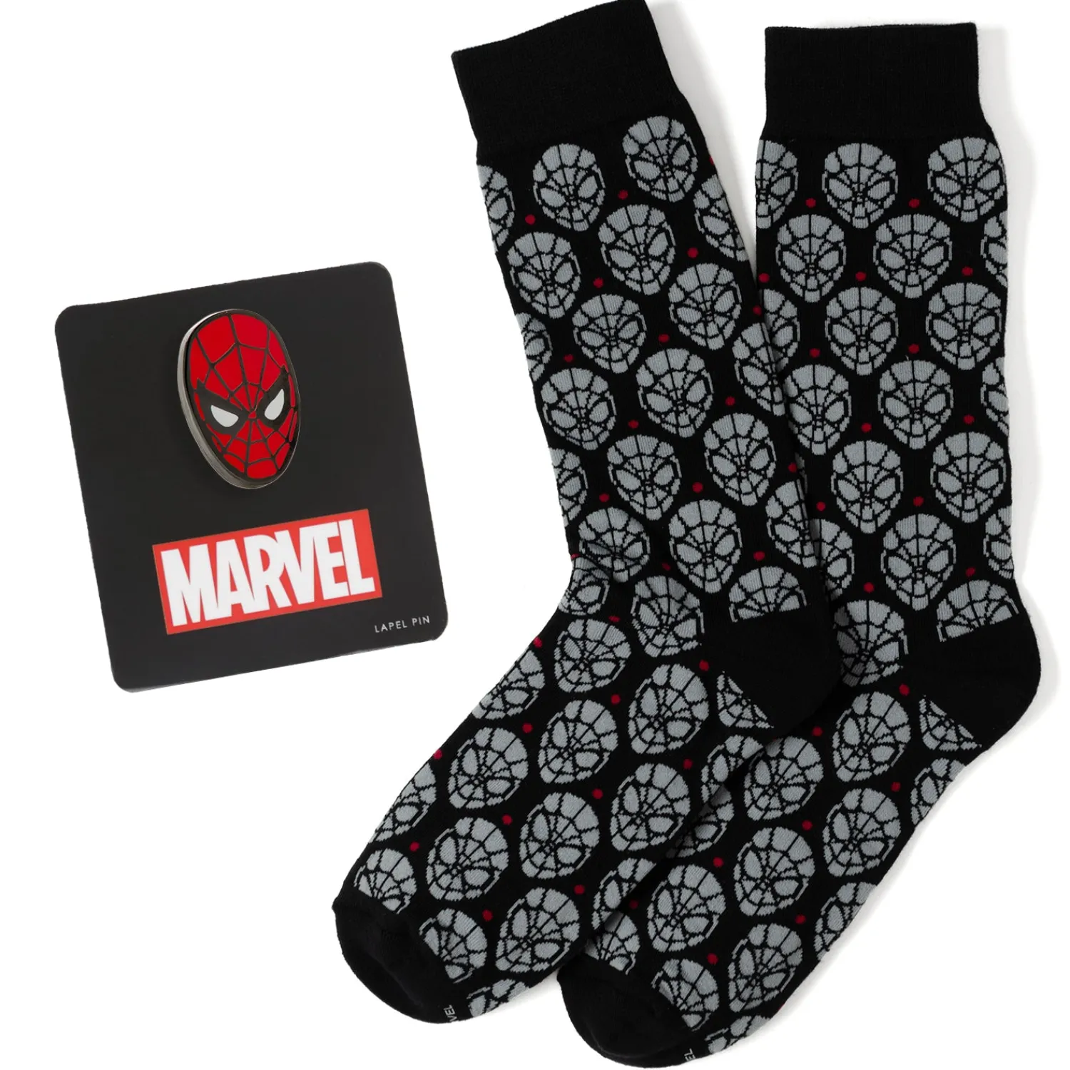 Cheap Spider-Man Dot Gray and Black Gift Set Socks