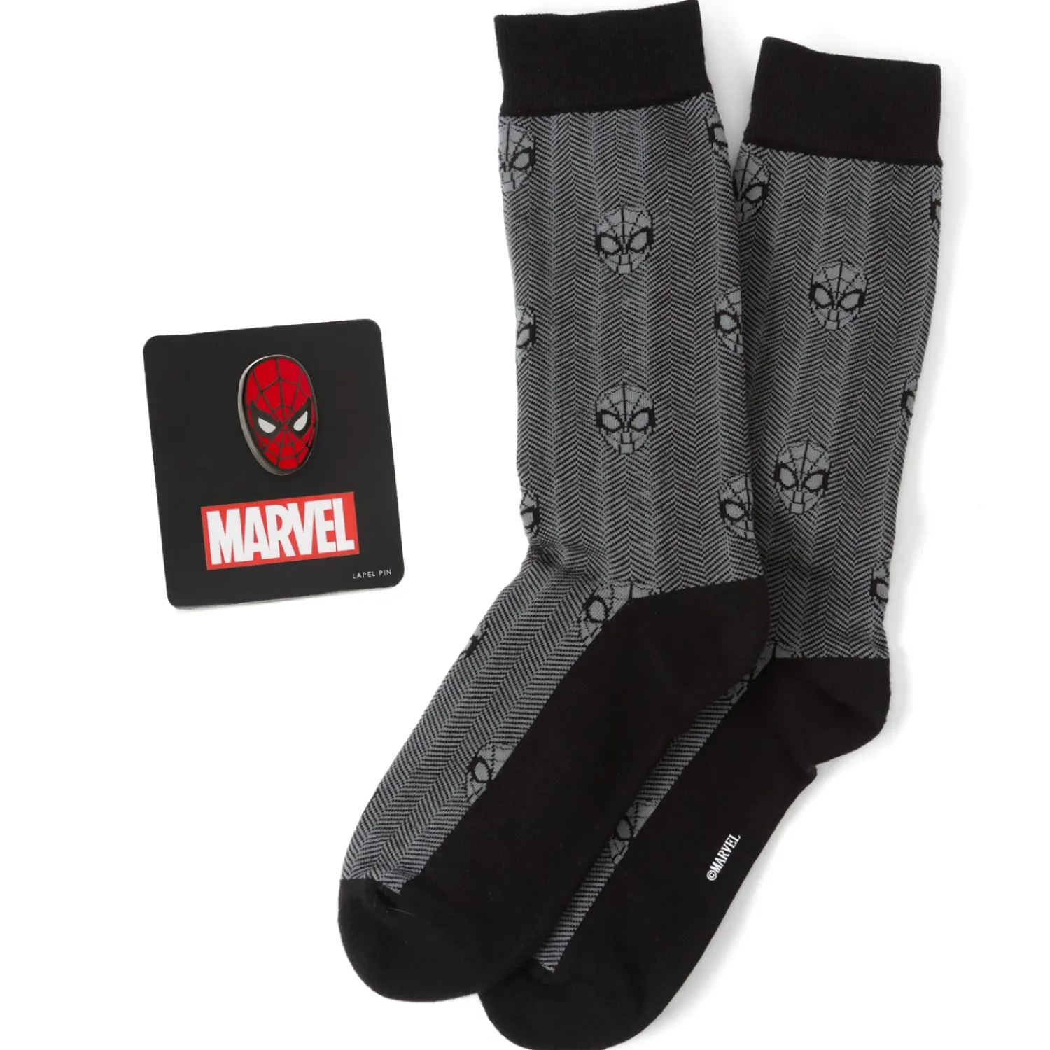 Cheap Spider-Man Herringbone Black Gift Set Socks