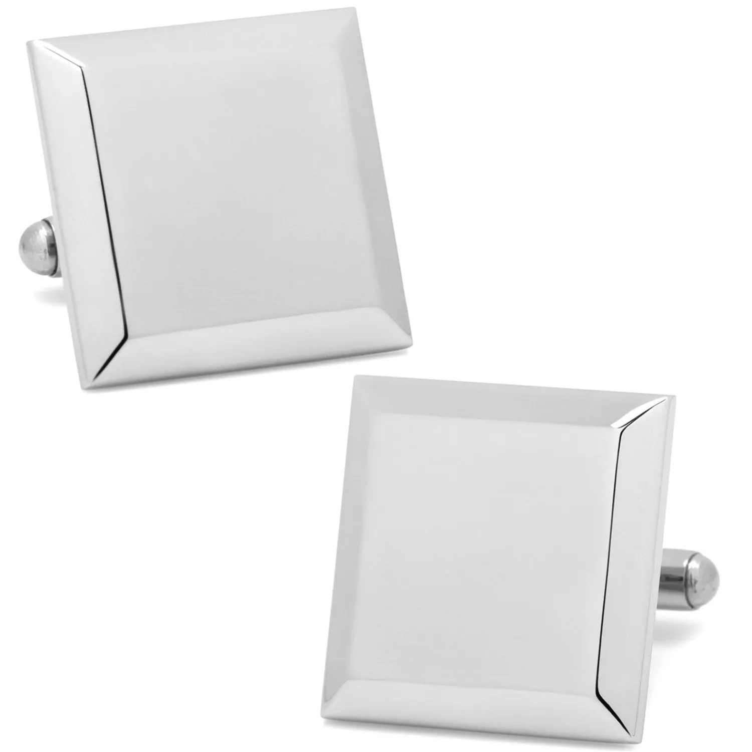 Outlet Stainless Steel Beveled Edge Engravable Square Cufflinks Hobbies & Interests Cufflinks | Luxury Cufflinks