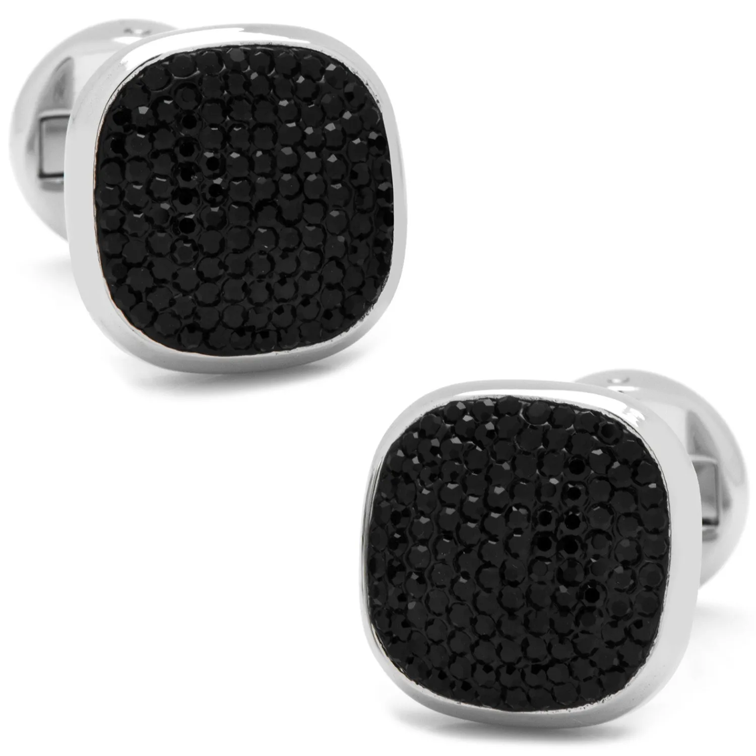 New Stainless Steel Black Pave Crystal Cufflinks Luxury Cufflinks | Hobbies & Interests Cufflinks