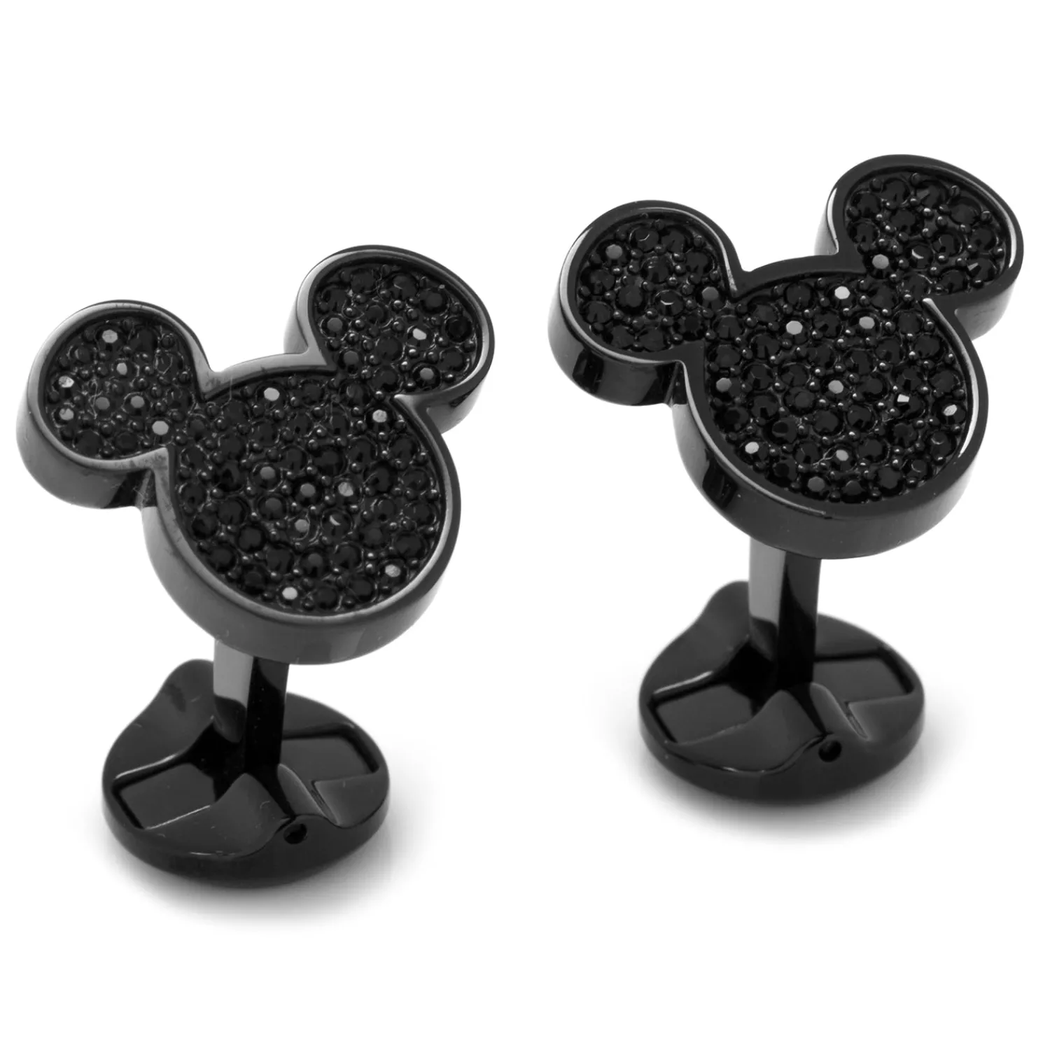 Online Stainless Steel Black Pave Crystal Mickey Mouse Cufflinks Luxury Cufflinks | Movies & Characters Cufflinks