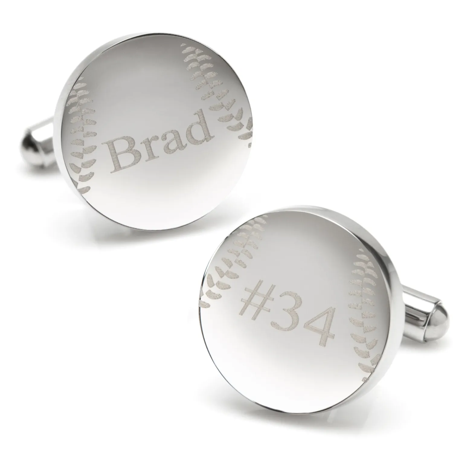 Discount Stainless Steel Engravable Baseball Cufflinks Hobbies & Interests Cufflinks | Luxury Cufflinks