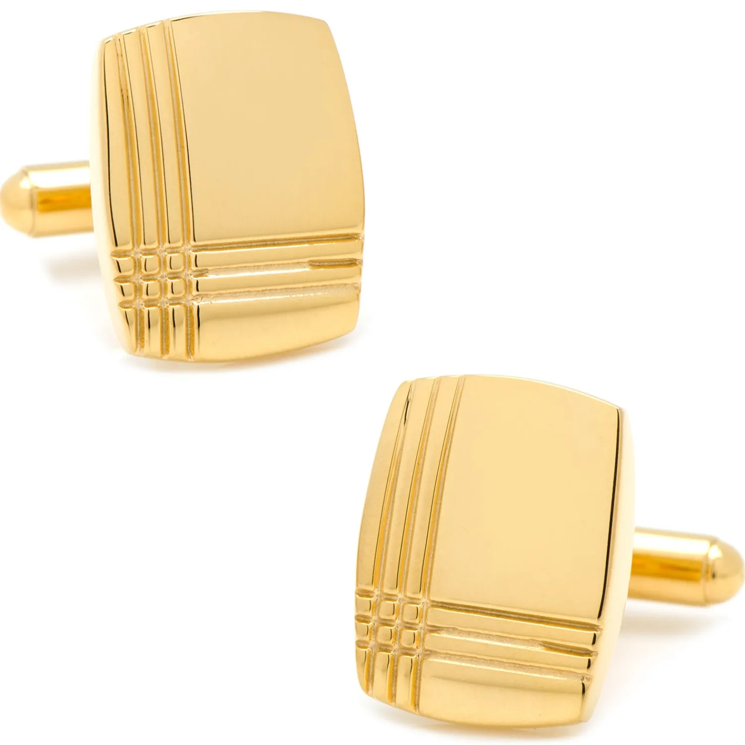 Best Stainless Steel Gold Tartan Plaid Cufflinks Luxury Cufflinks | Hobbies & Interests Cufflinks