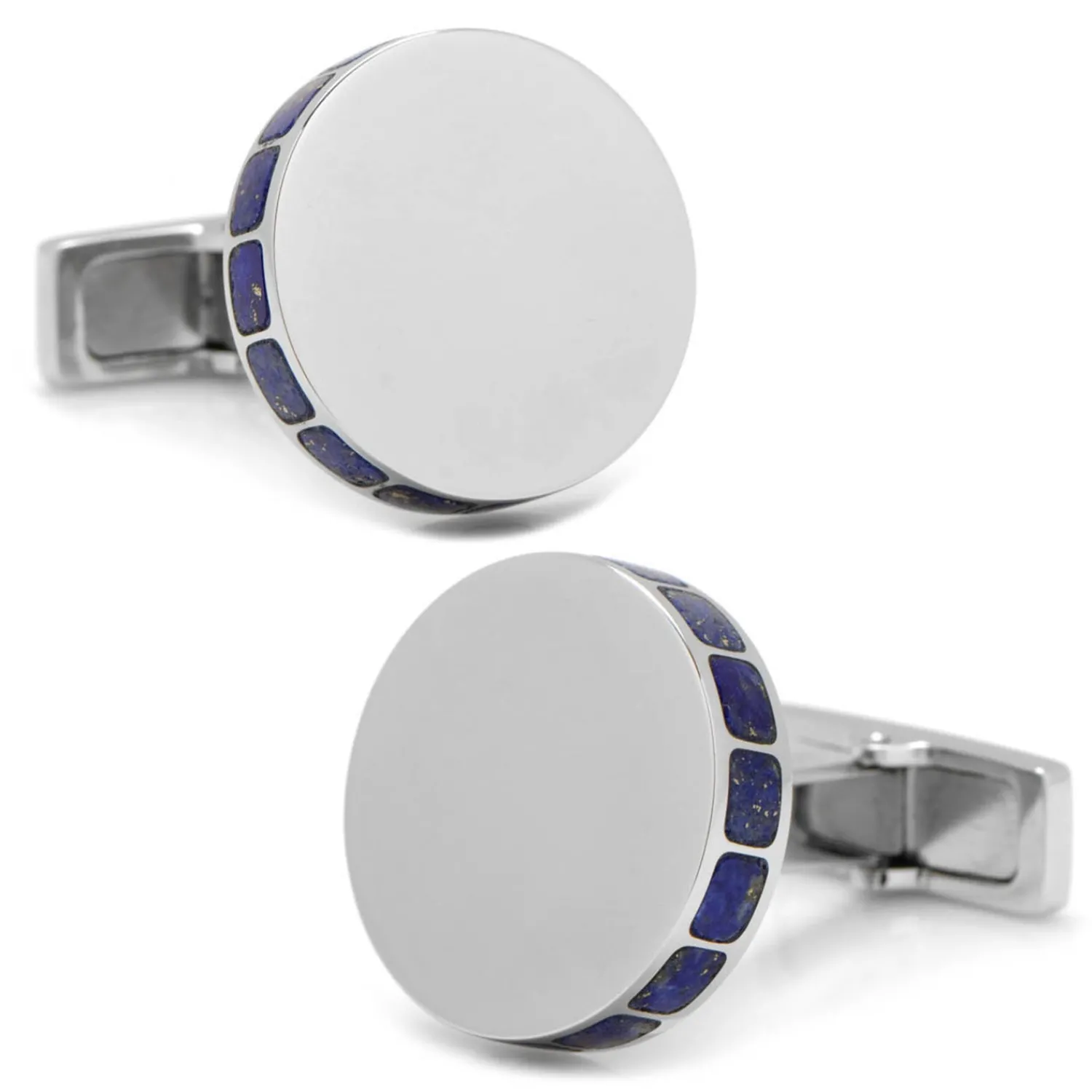 Discount Stainless Steel Lapis Mosaic Engravable Cufflinks Luxury Cufflinks | Hobbies & Interests Cufflinks