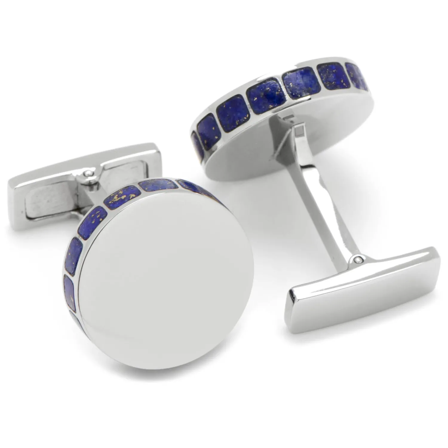 Discount Stainless Steel Lapis Mosaic Engravable Cufflinks Luxury Cufflinks | Hobbies & Interests Cufflinks