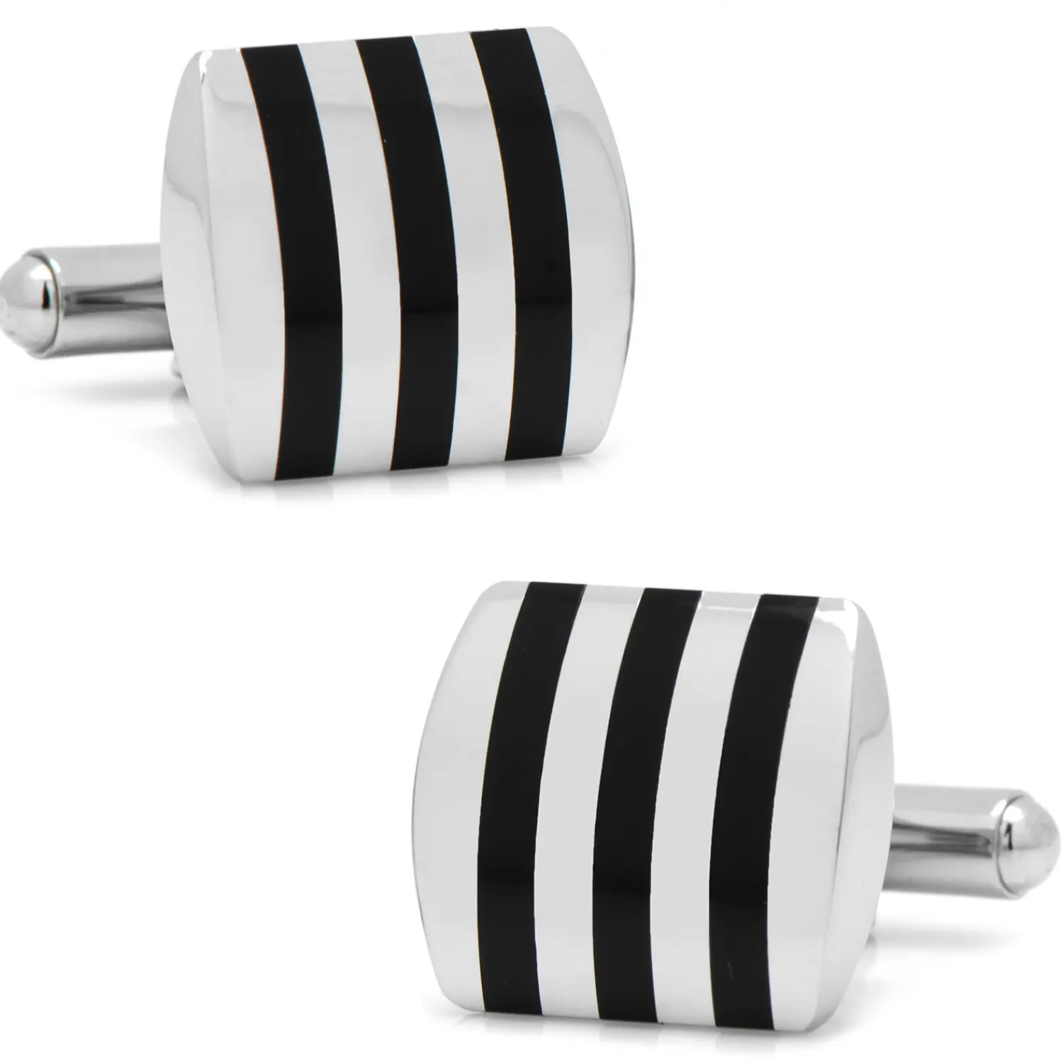 Hot Stainless Steel Striped Onyx Cufflinks Wedding Cufflinks | Luxury Cufflinks