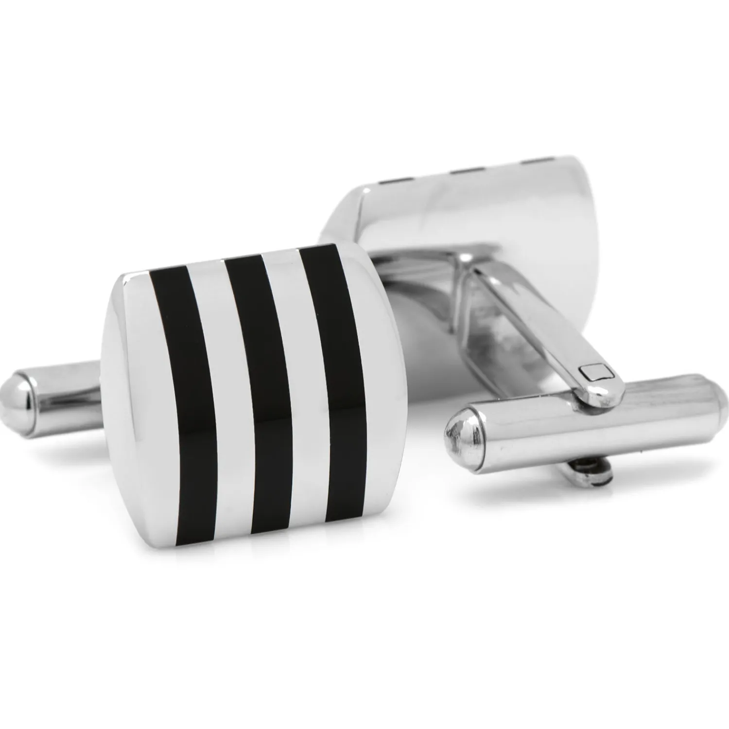 Hot Stainless Steel Striped Onyx Cufflinks Wedding Cufflinks | Luxury Cufflinks