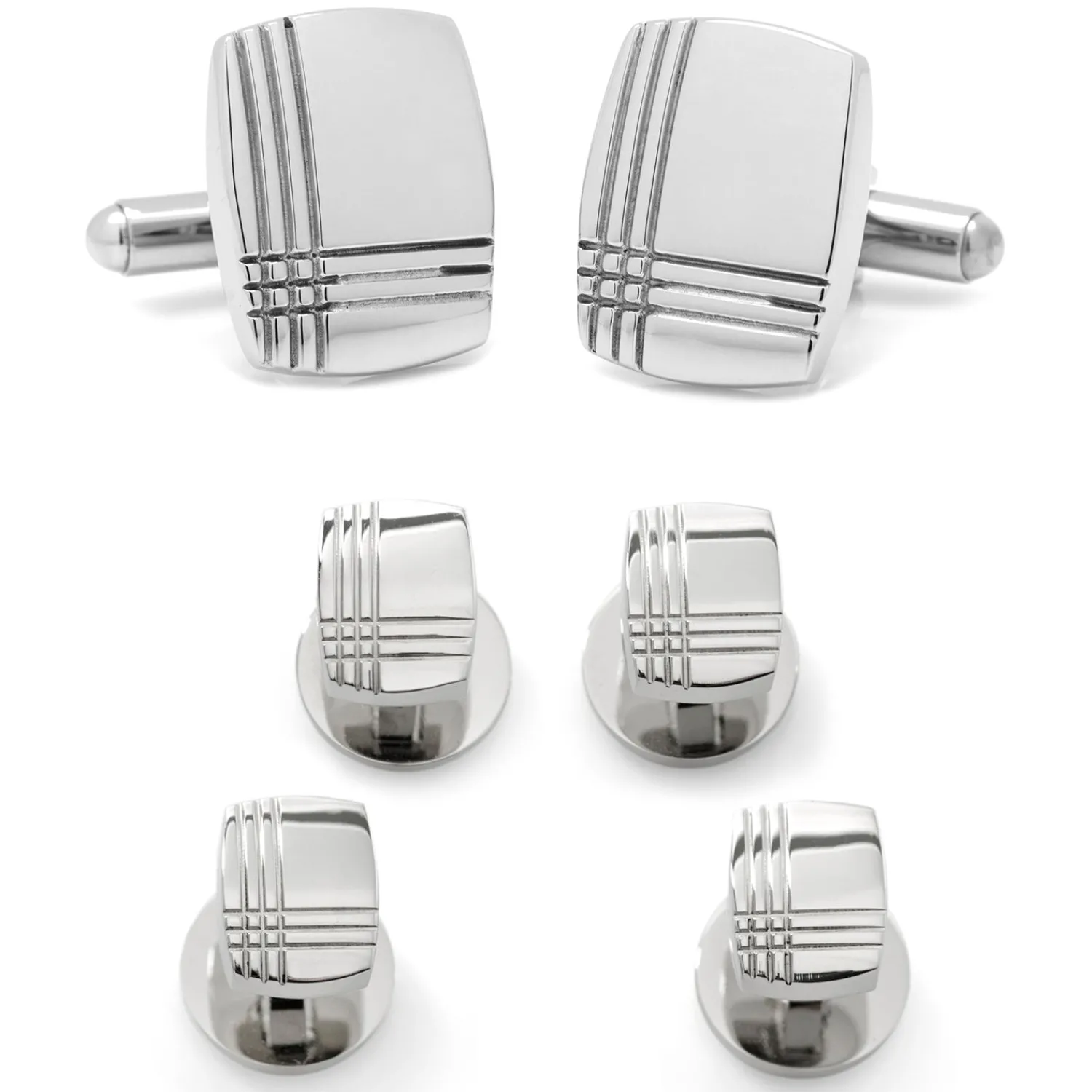 Discount Stainless Steel Tartan Plaid Stud Set Stud Sets