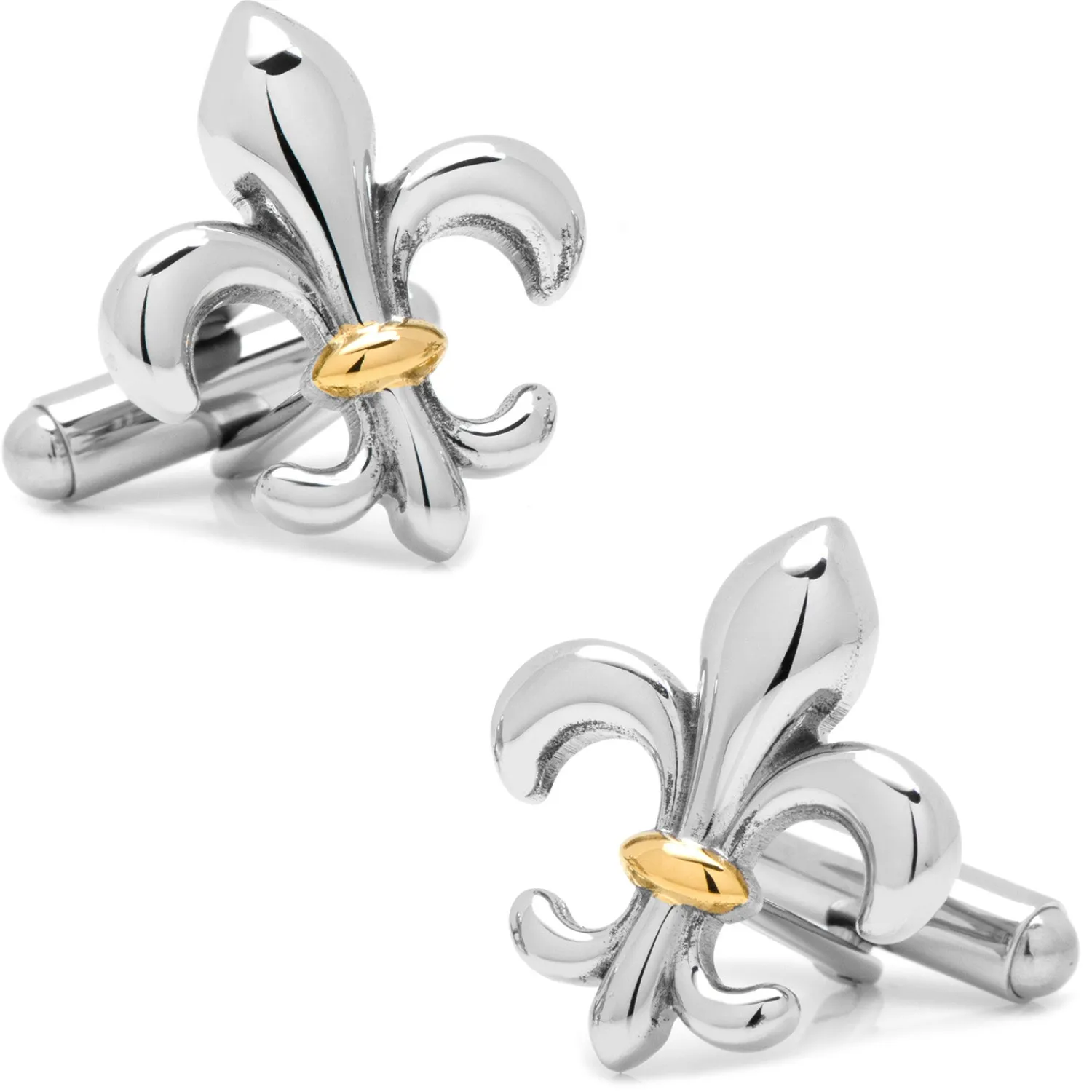 Flash Sale Stainless Steel Two-Tone Fleur De Lis Cufflinks Luxury Cufflinks | Hobbies & Interests Cufflinks