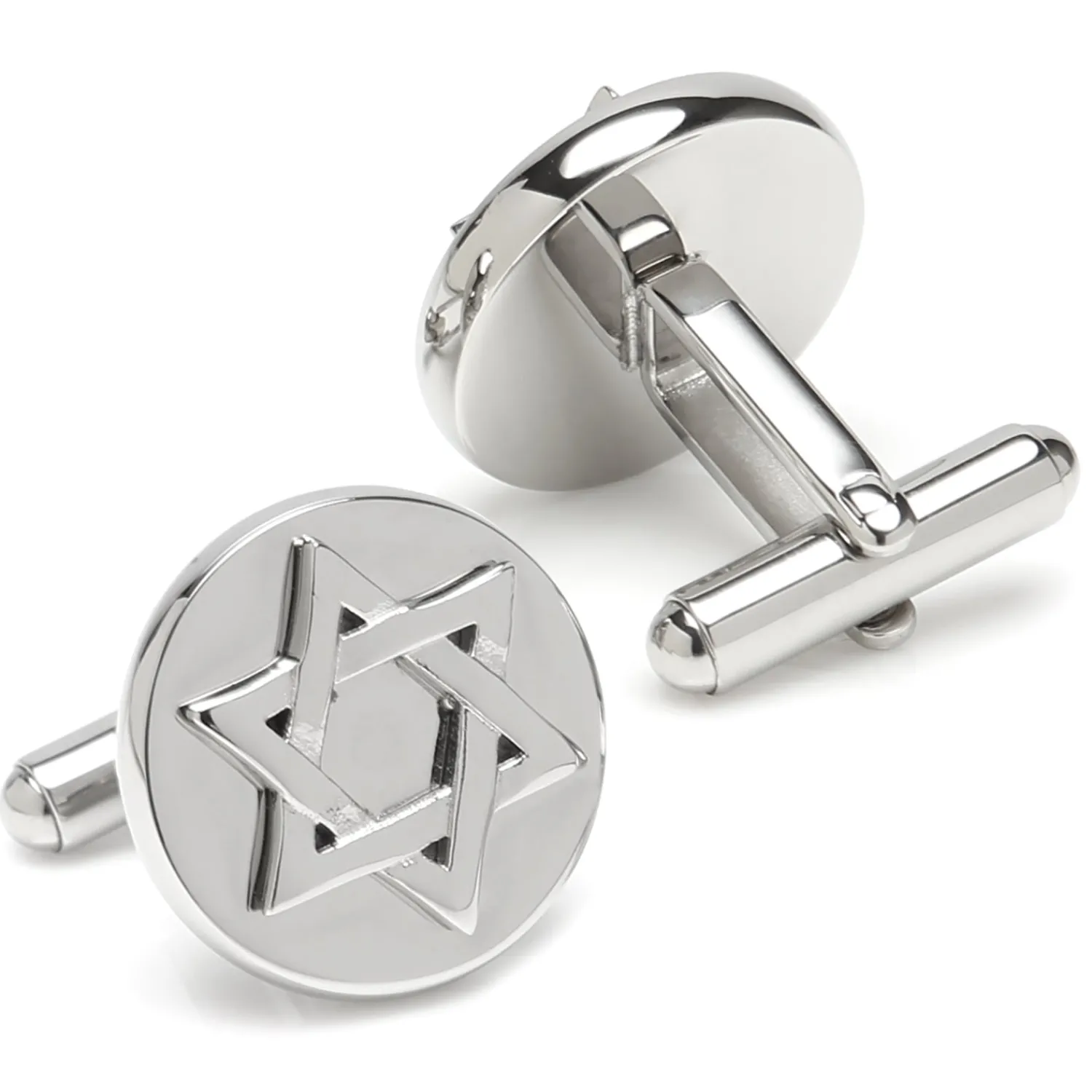 Clearance Star of David Stainless Steel Cufflinks Luxury Cufflinks | Hobbies & Interests Cufflinks