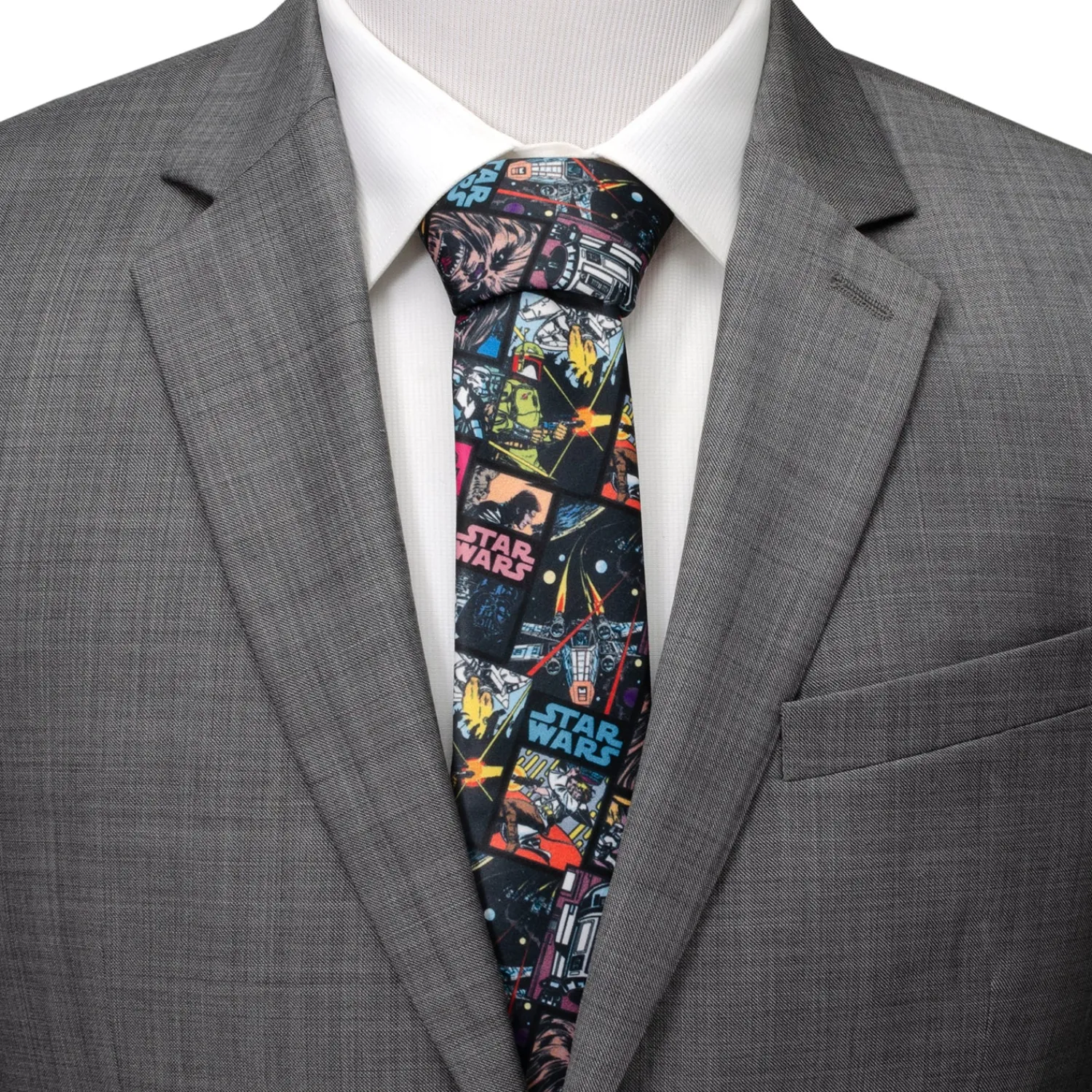 Fashion Comic Black Men's Tie Star Wars Ties