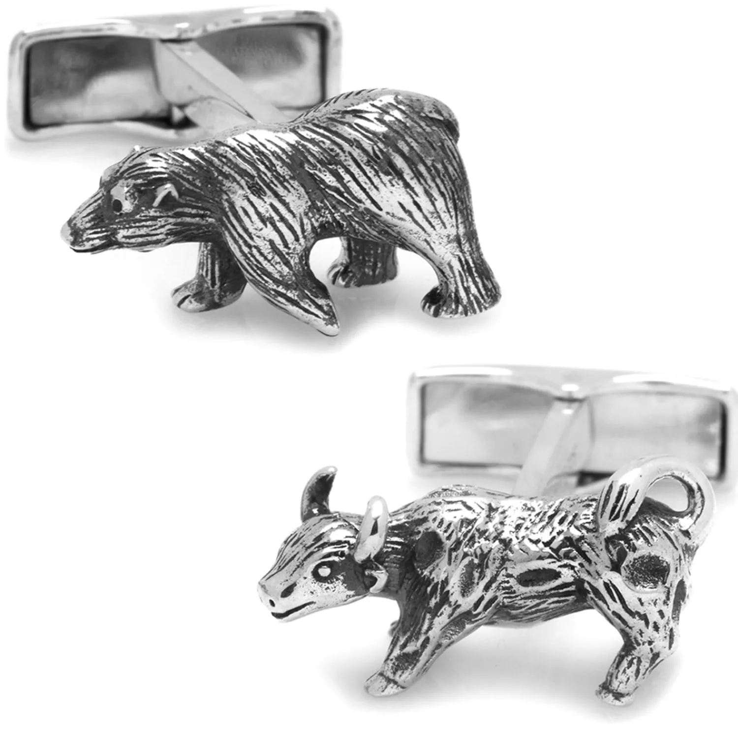 Best Sterling Bull and Bear Cufflinks Luxury Cufflinks | Career Cufflinks