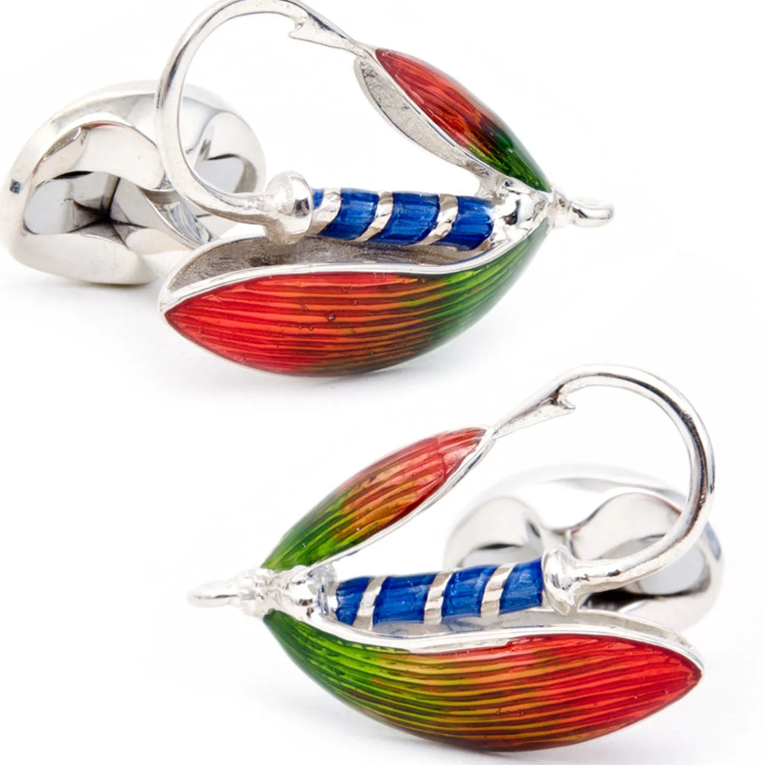 Shop Sterling Fly Fishing Flies Cufflinks Luxury Cufflinks | Hobbies & Interests Cufflinks