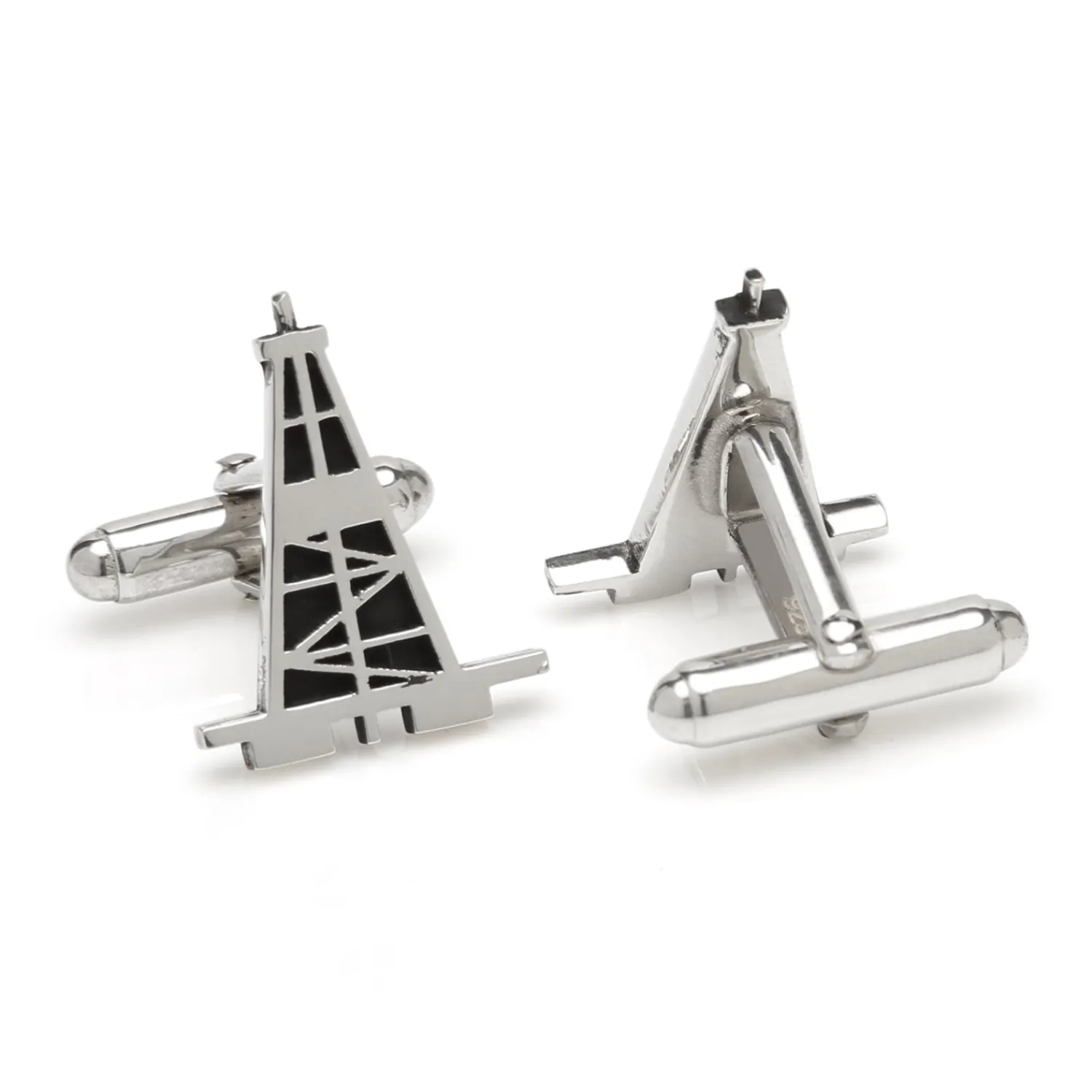 Outlet Sterling Oil Derrick Cufflinks Hobbies & Interests Cufflinks | Luxury Cufflinks