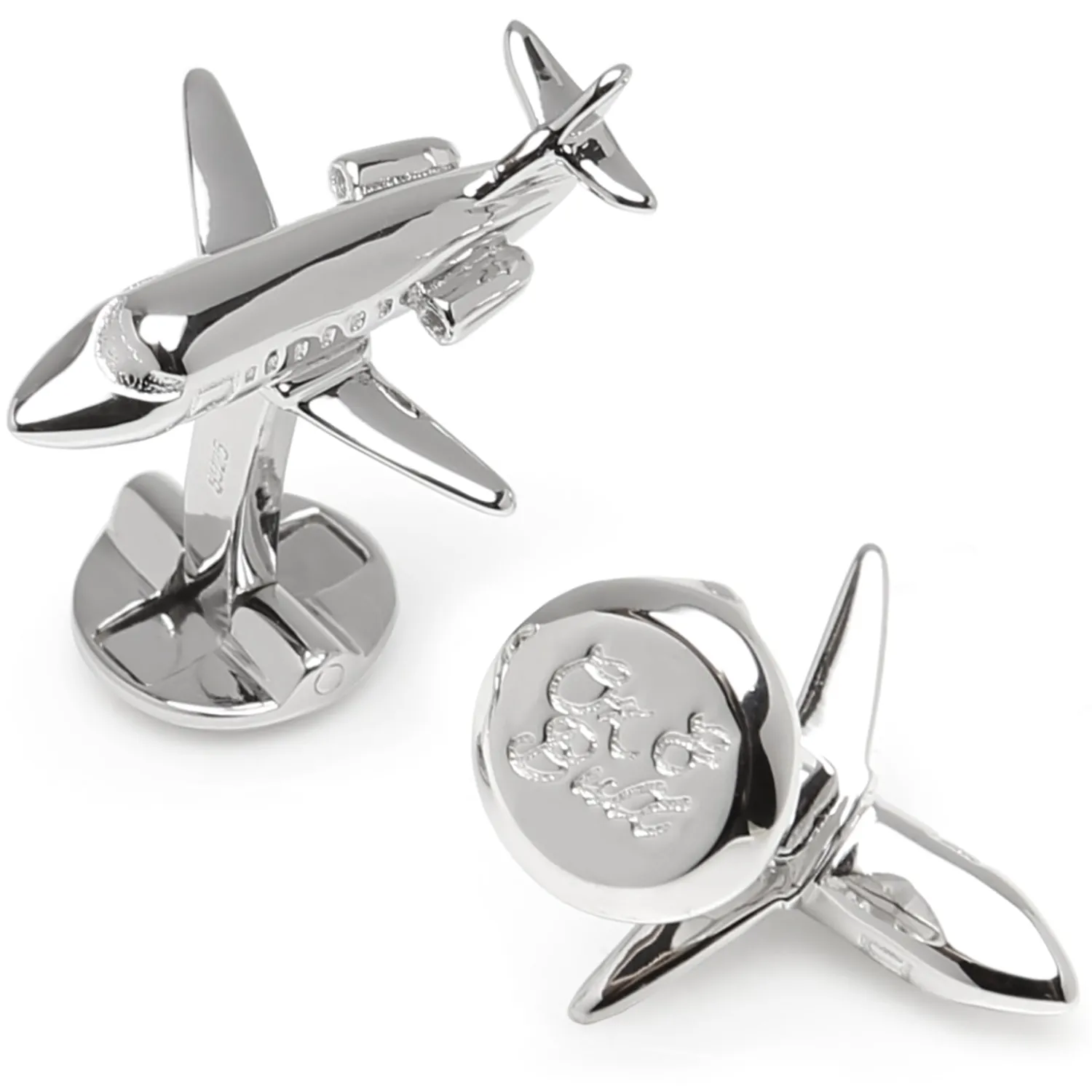 Clearance Sterling Private Jet Cufflinks Luxury Cufflinks | Hobbies & Interests Cufflinks