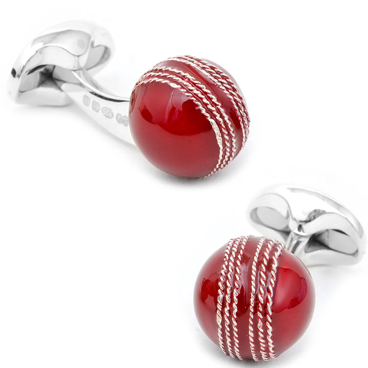 Best Sale Sterling Red Cricket Ball Cufflinks Luxury Cufflinks | Hobbies & Interests Cufflinks