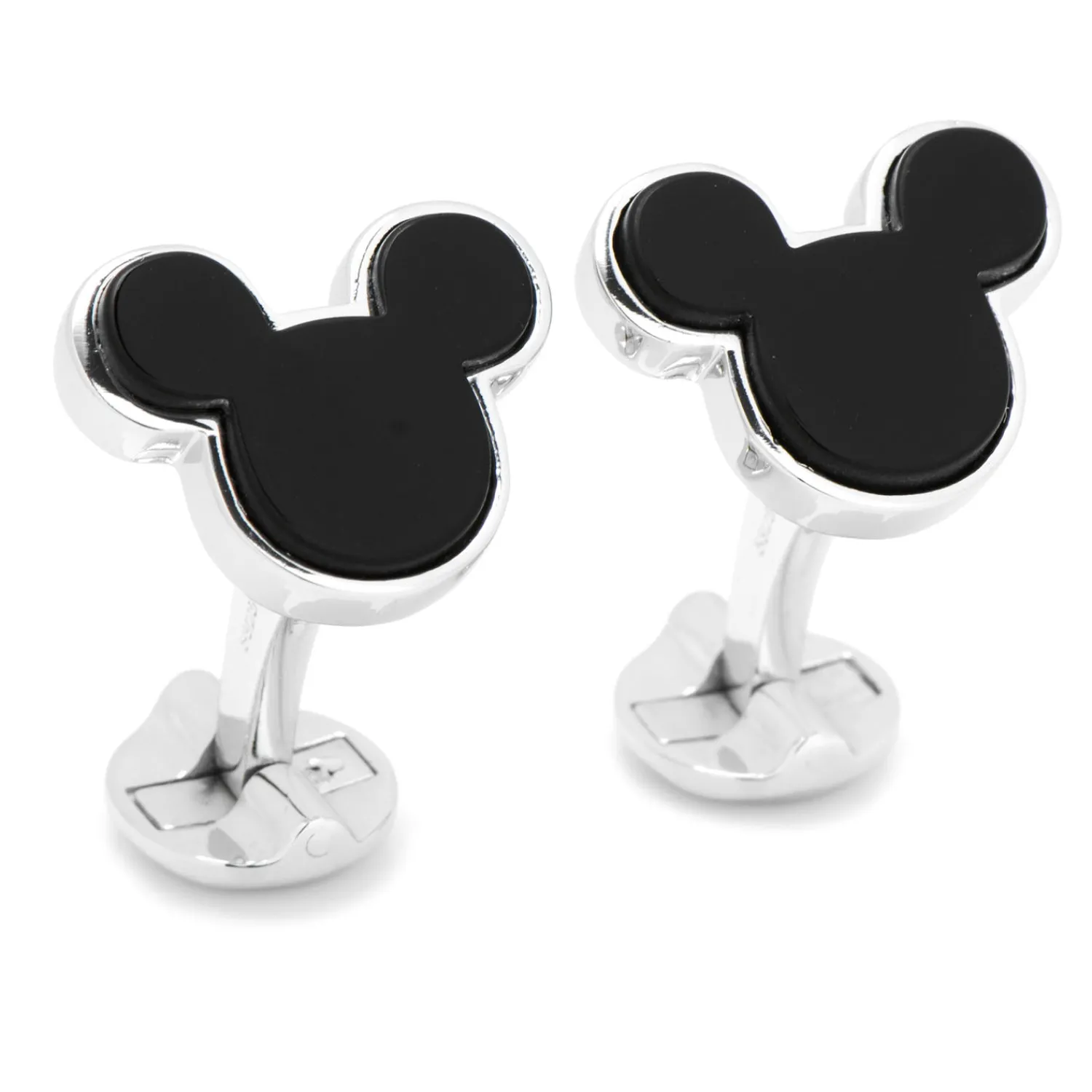 New Sterling Silver and Onyx Mickey Mouse Cufflinks Luxury Cufflinks | Movies & Characters Cufflinks