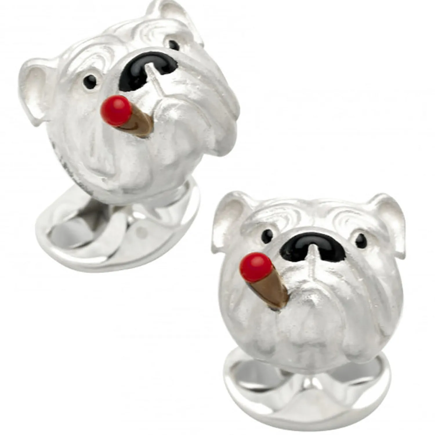 Clearance Sterling Silver Bulldog with Cigar Cufflinks Luxury Cufflinks | Hobbies & Interests Cufflinks