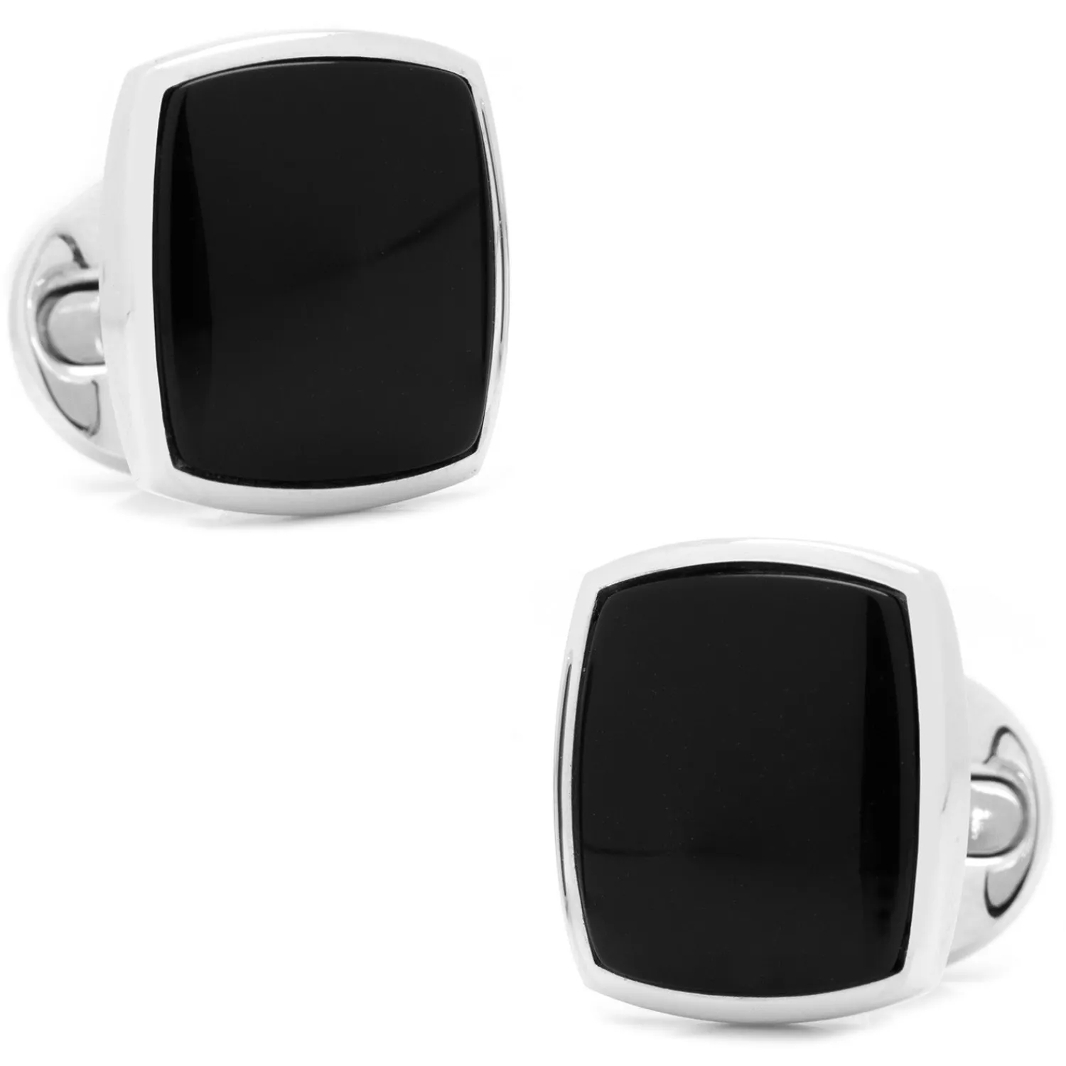 Best Sterling Silver Classic Cushion Onyx Cufflinks Wedding Cufflinks | Luxury Cufflinks