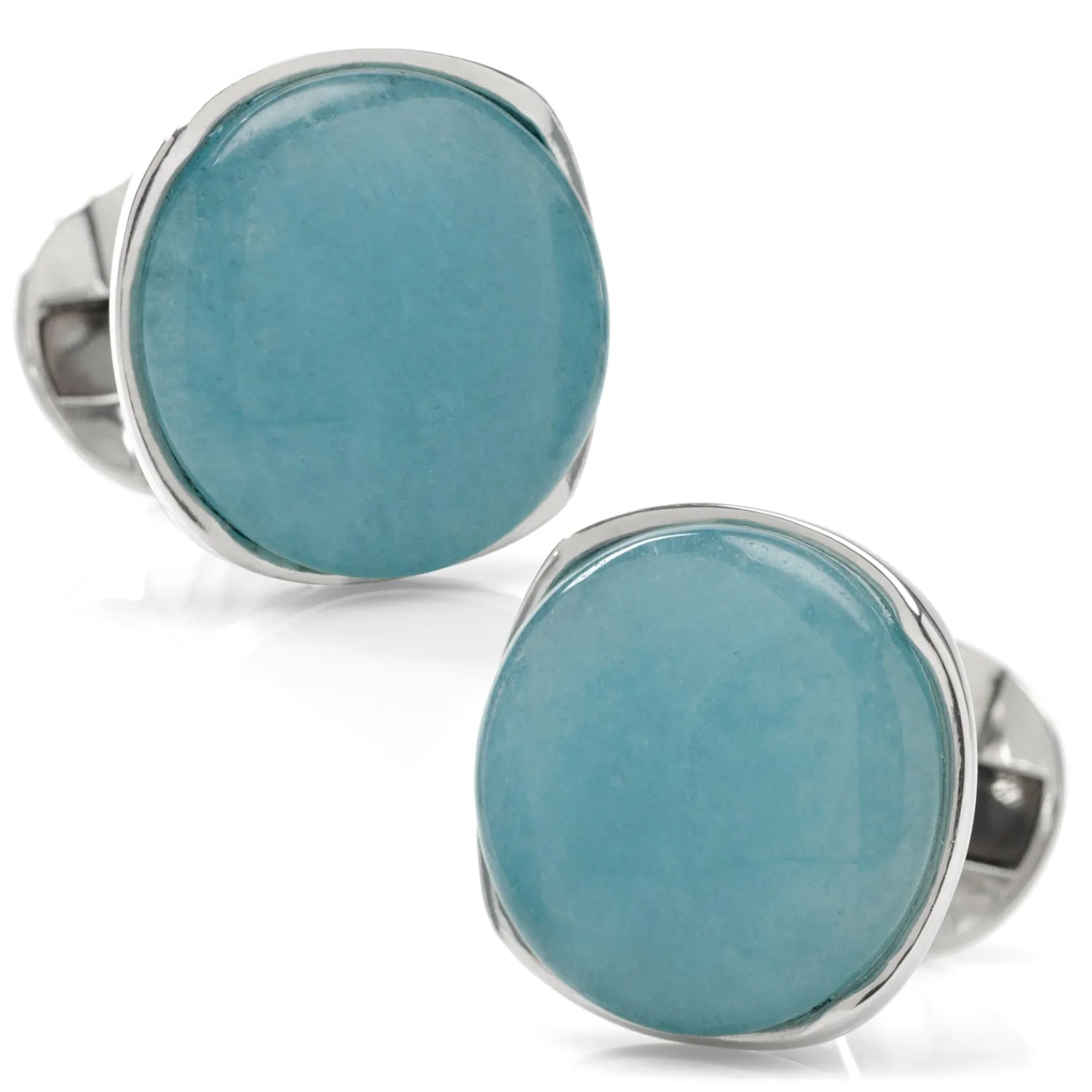 Cheap Sterling Silver Classic Formal Aquamarine Jade Cufflinks Wedding Cufflinks | Luxury Cufflinks