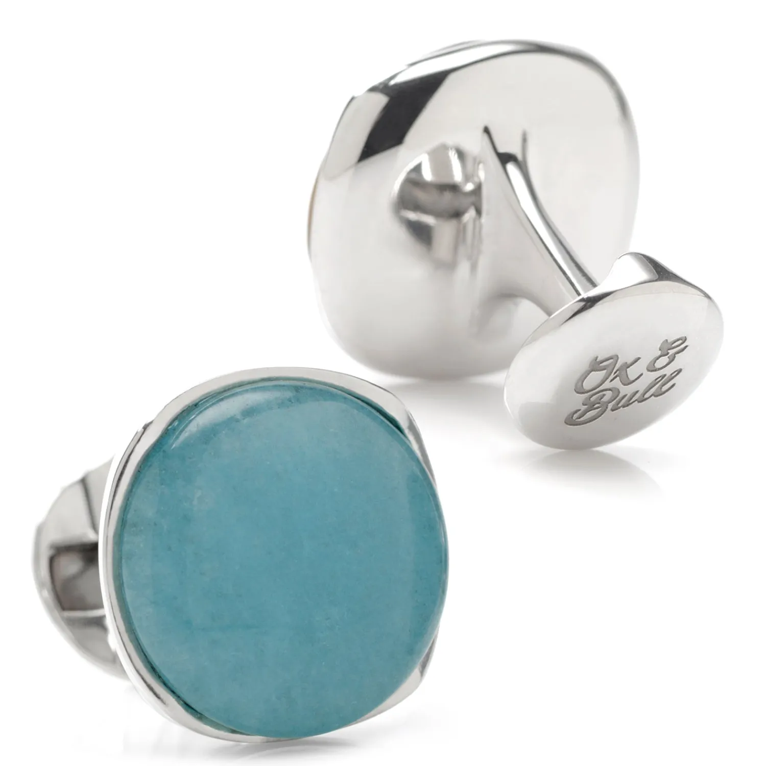 Cheap Sterling Silver Classic Formal Aquamarine Jade Cufflinks Wedding Cufflinks | Luxury Cufflinks