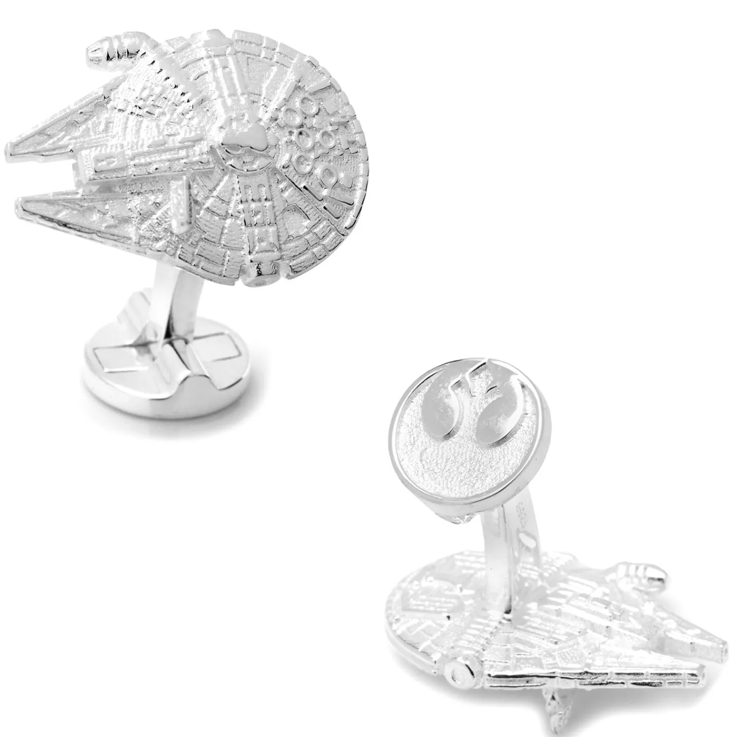 Store Sterling Silver 3D Millennium Falcon Cufflinks Luxury Cufflinks | Movies & Characters Cufflinks