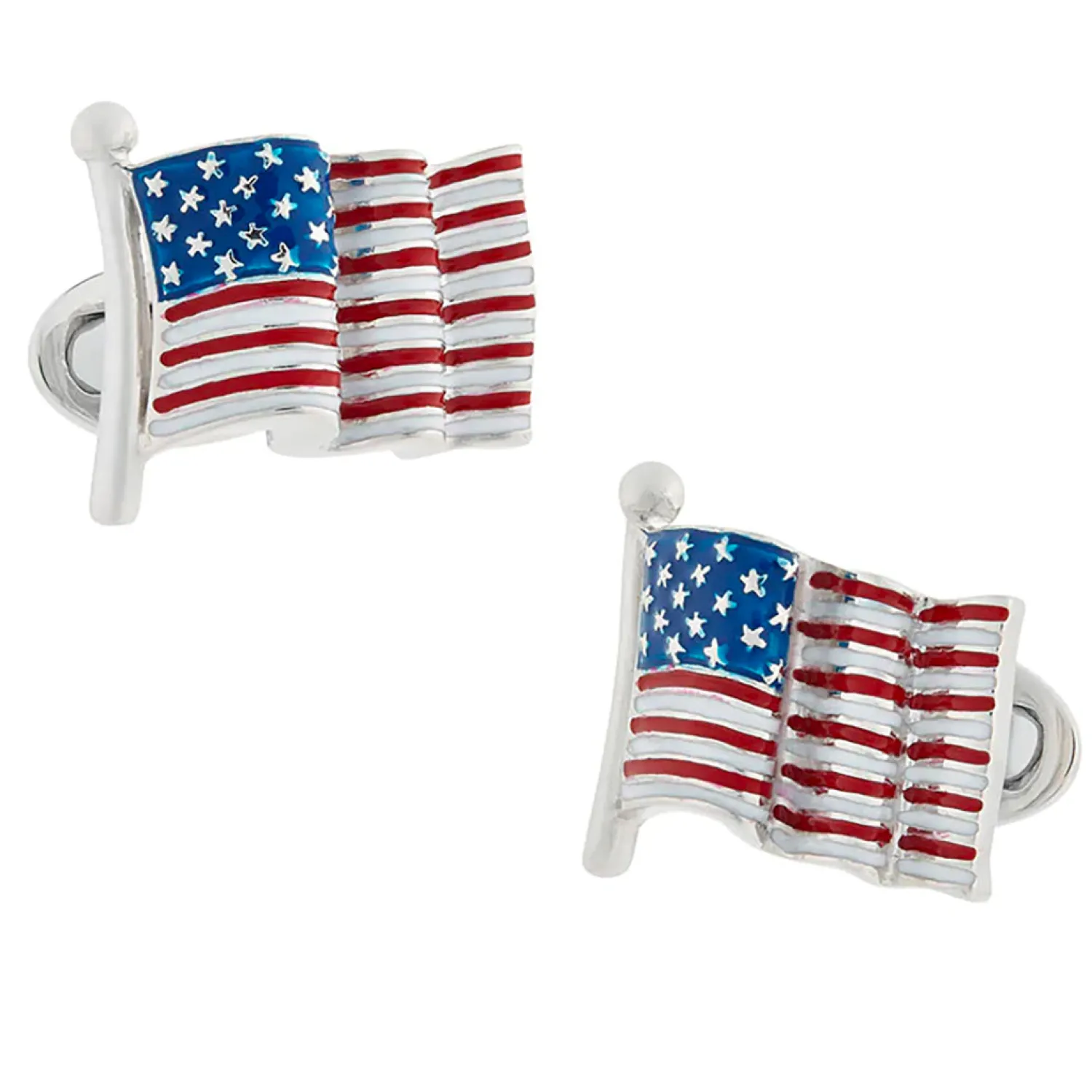 Discount Sterling Silver Enameled American Flag Cufflinks Luxury Cufflinks | Hobbies & Interests Cufflinks