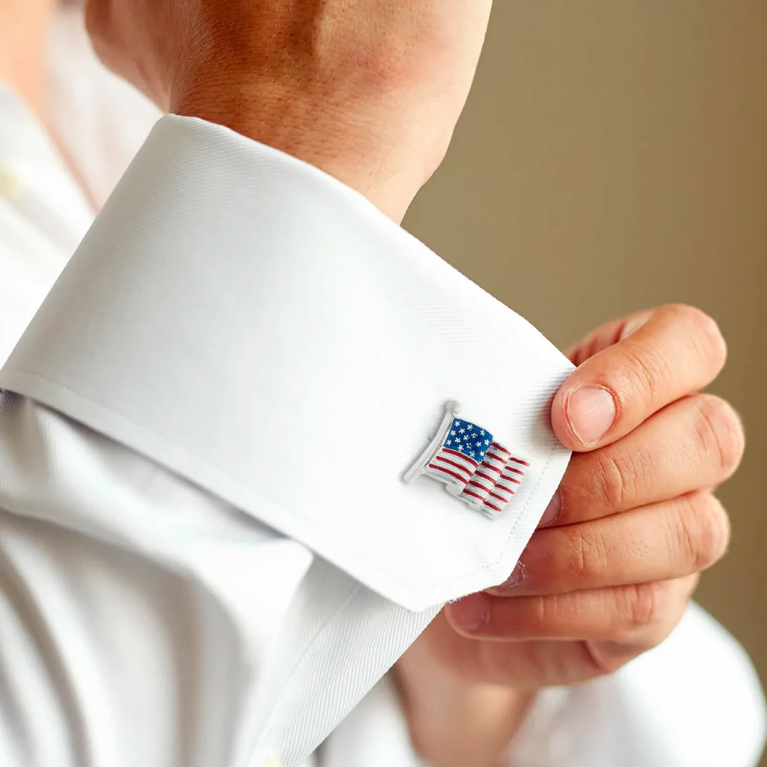 Discount Sterling Silver Enameled American Flag Cufflinks Luxury Cufflinks | Hobbies & Interests Cufflinks