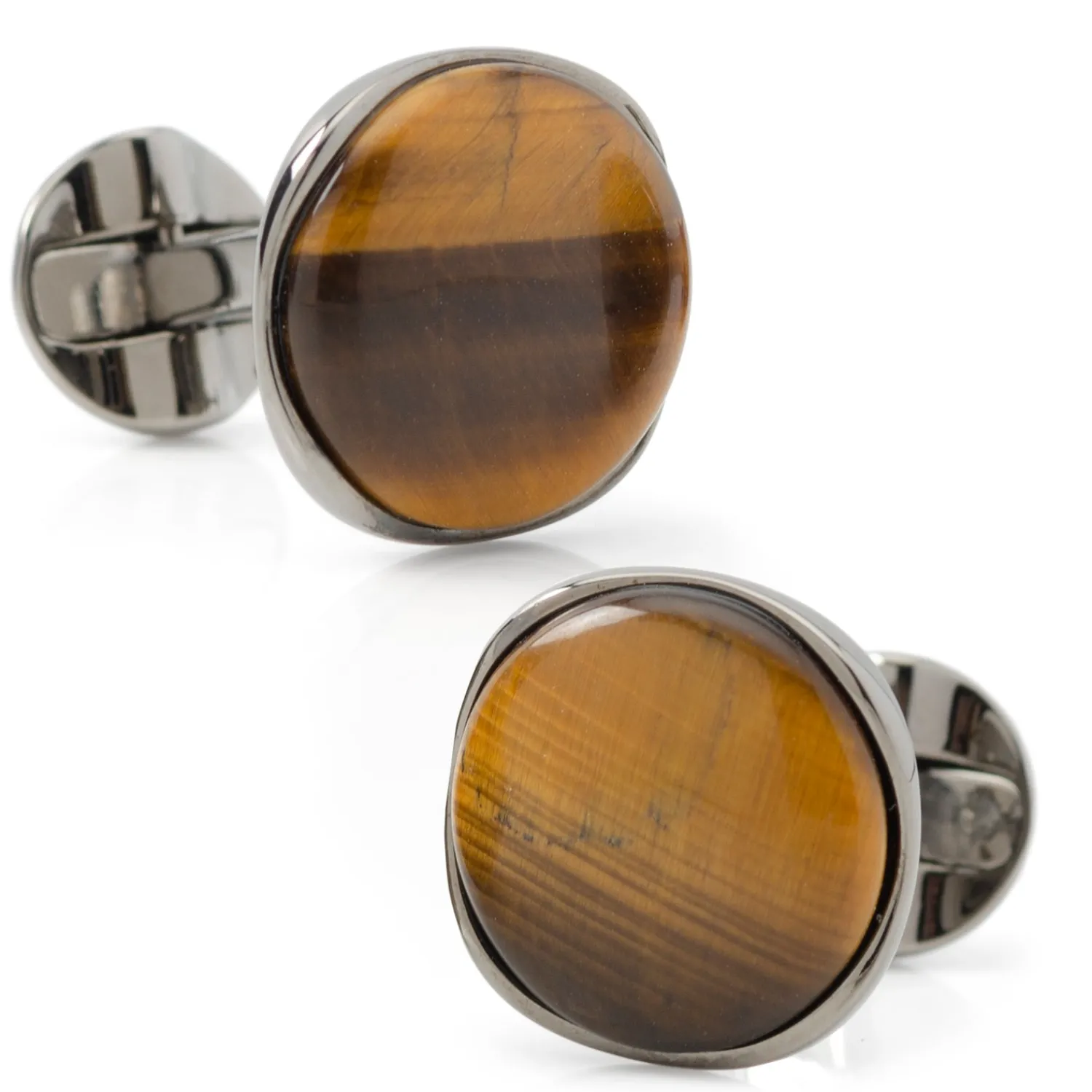 Online Sterling Silver Formal Tigers Eye Gunmetal Cufflinks Luxury Cufflinks | Hobbies & Interests Cufflinks