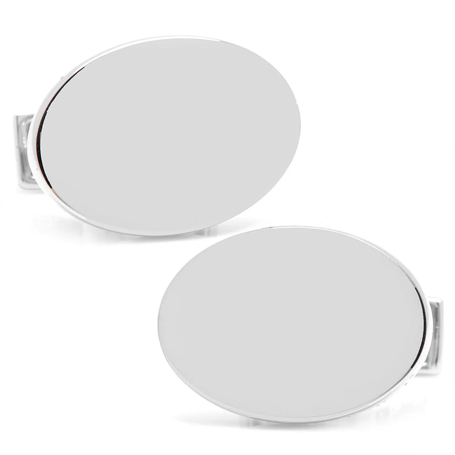 Shop Sterling Silver Infinity Edge Oval Engravable Cufflinks Luxury Cufflinks | Hobbies & Interests Cufflinks