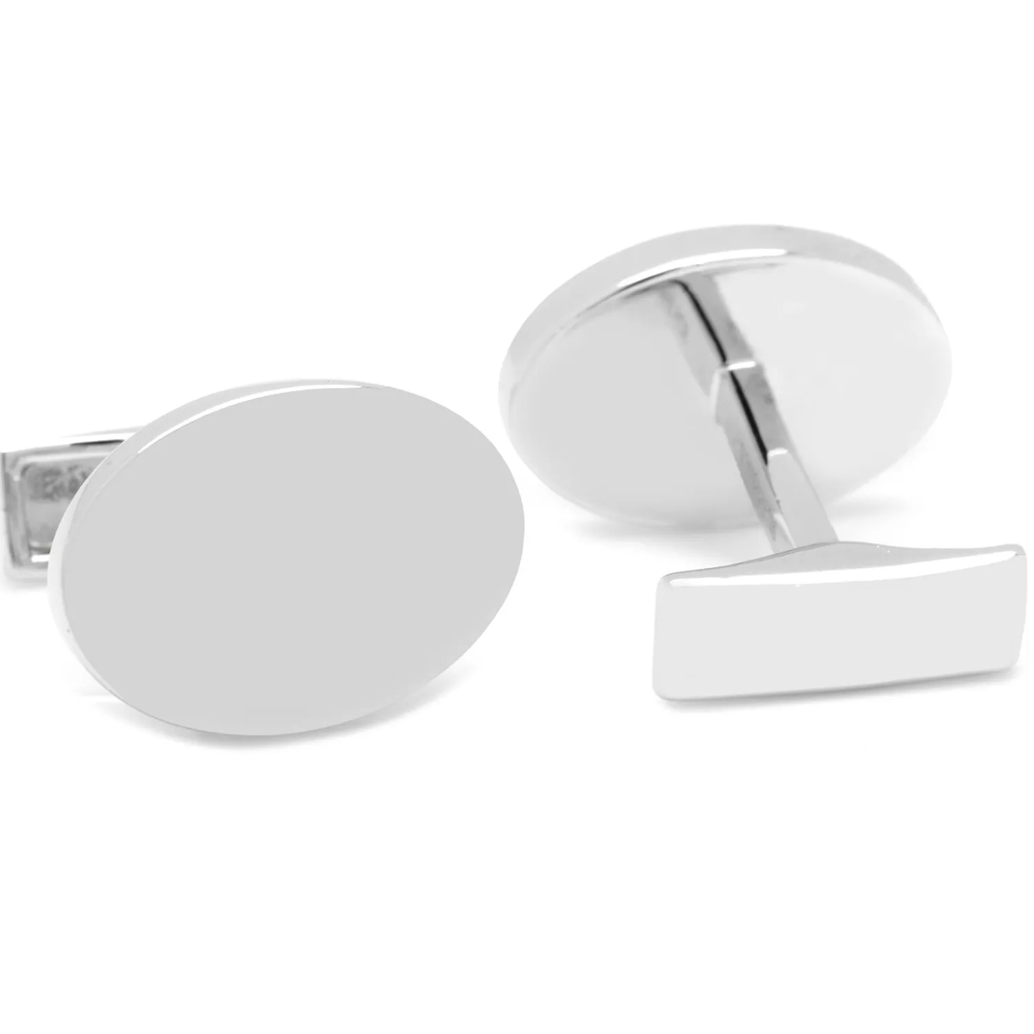 Shop Sterling Silver Infinity Edge Oval Engravable Cufflinks Luxury Cufflinks | Hobbies & Interests Cufflinks