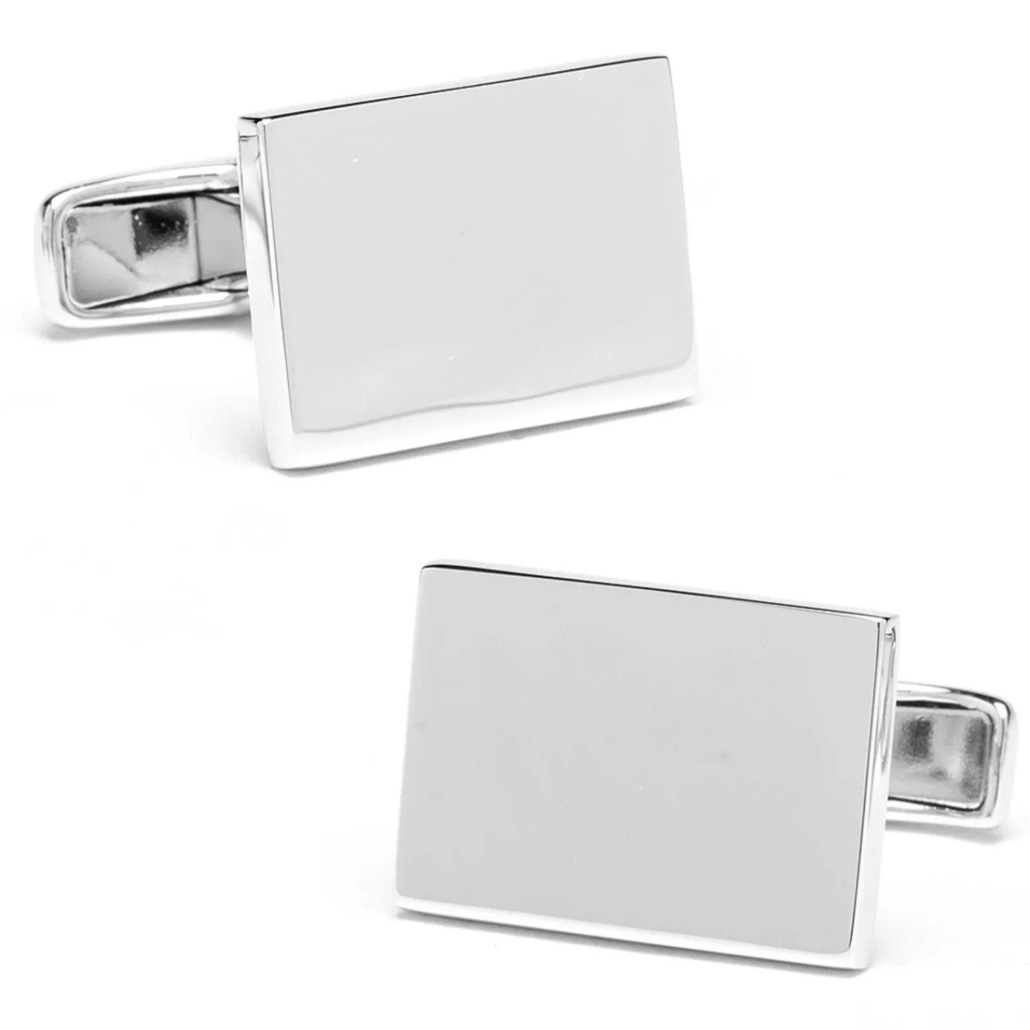 Hot Sterling Silver Infinity Edge Rectangle Engravable Cufflinks Luxury Cufflinks | Hobbies & Interests Cufflinks