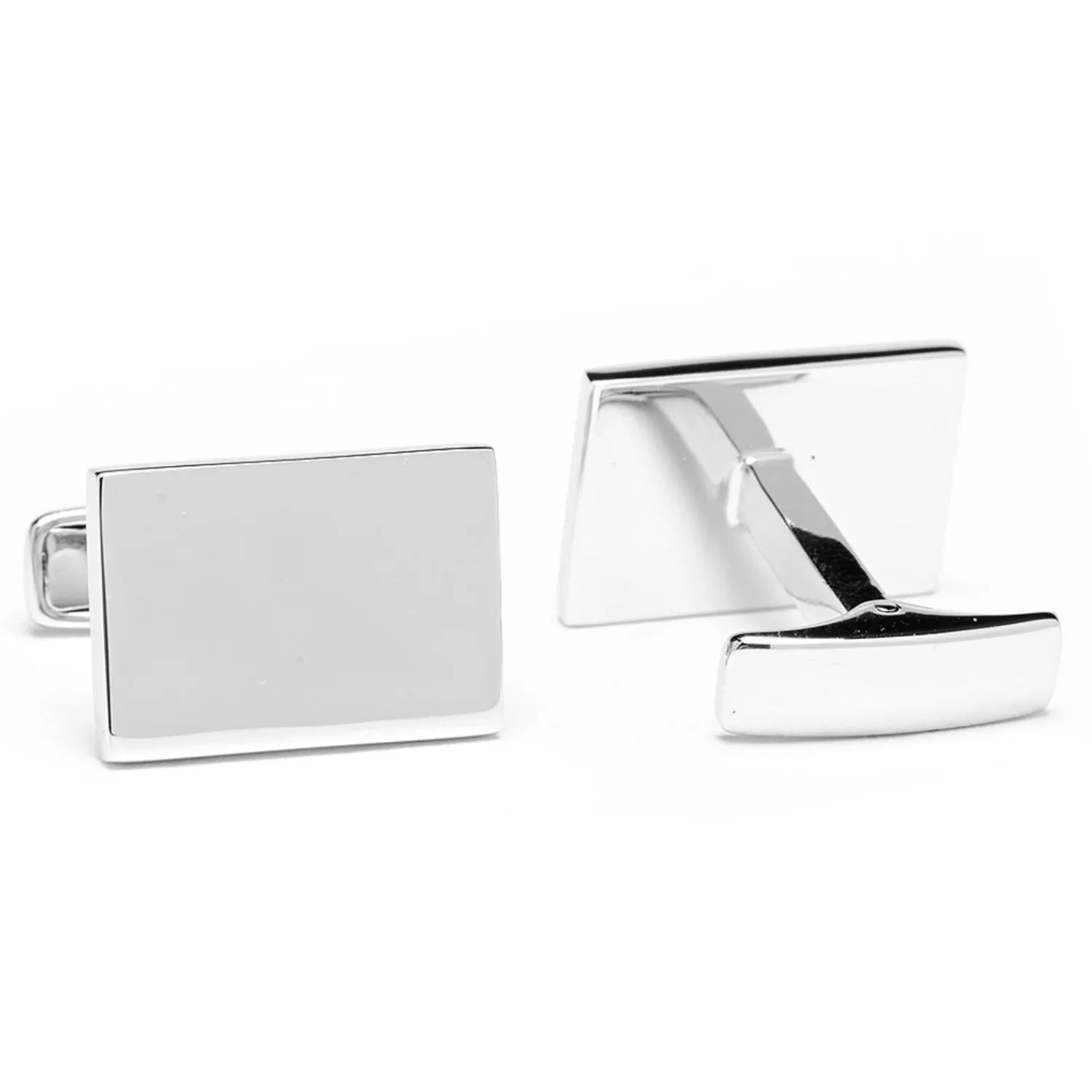 Hot Sterling Silver Infinity Edge Rectangle Engravable Cufflinks Luxury Cufflinks | Hobbies & Interests Cufflinks