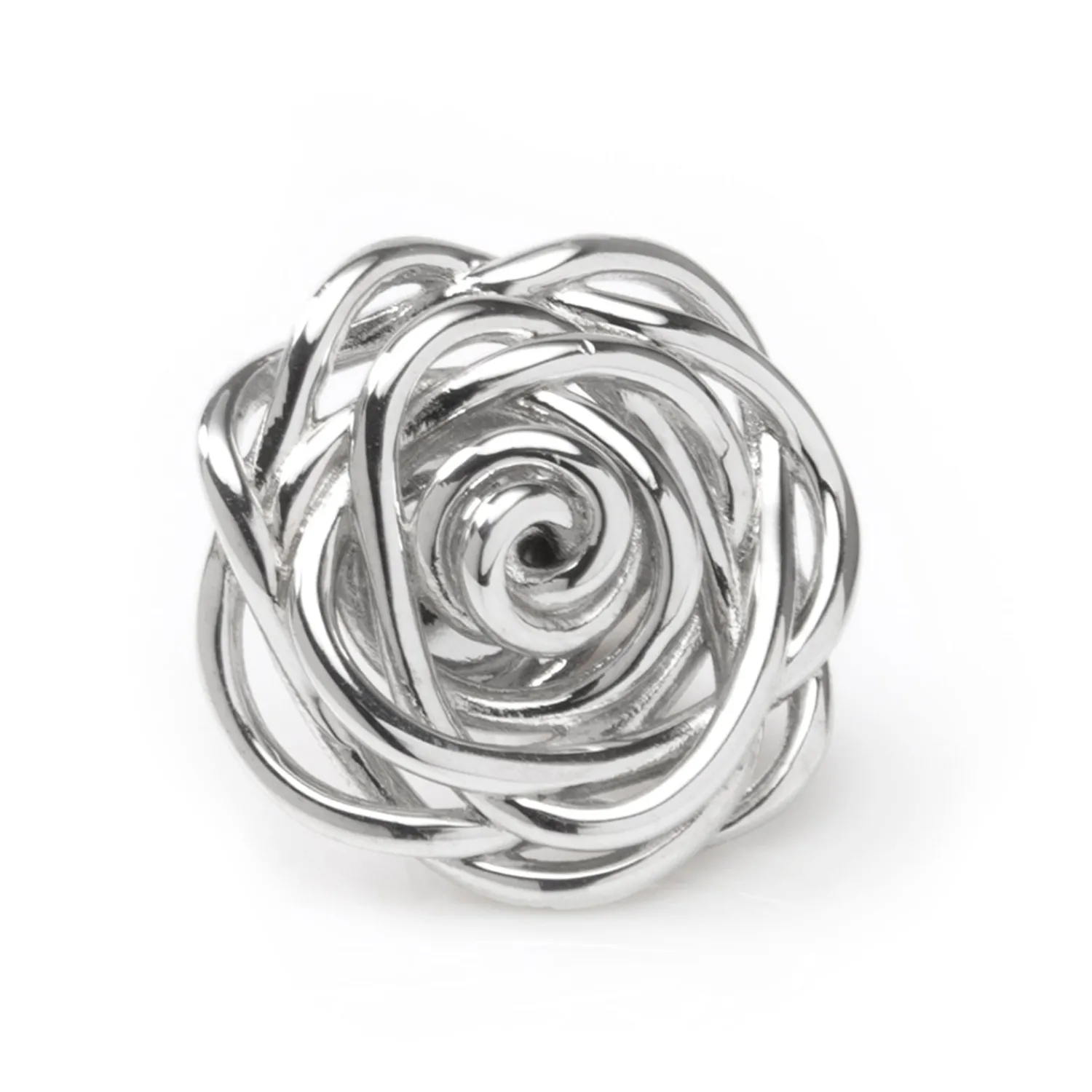 Cheap Sterling Silver Rhodium Plated Rose Lapel Pin Lapel Pins